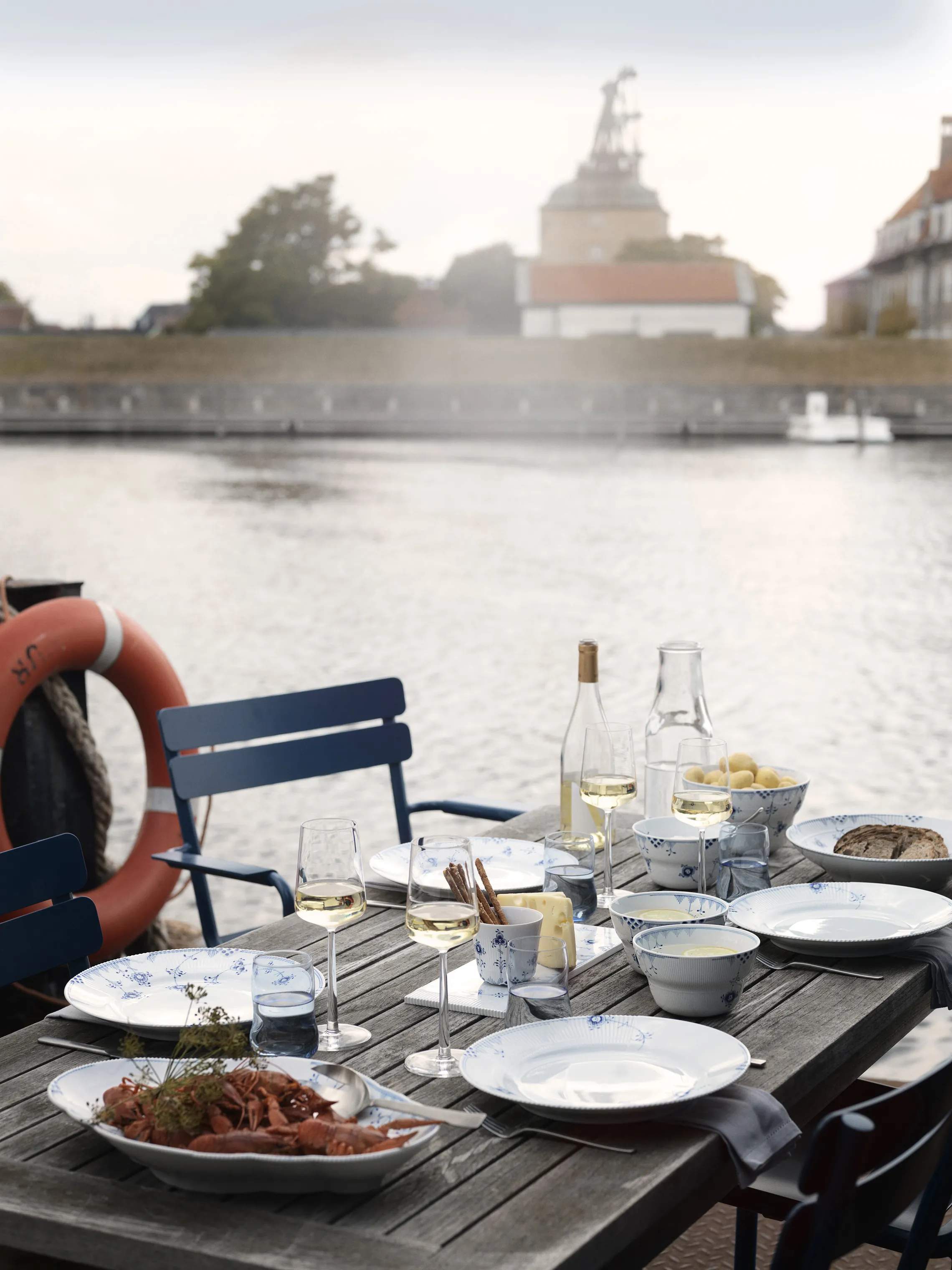 Royal Copenhagen Serveringsfade Blå Elements Fad i Koboltblå/hvid, 38,5 cm, 3