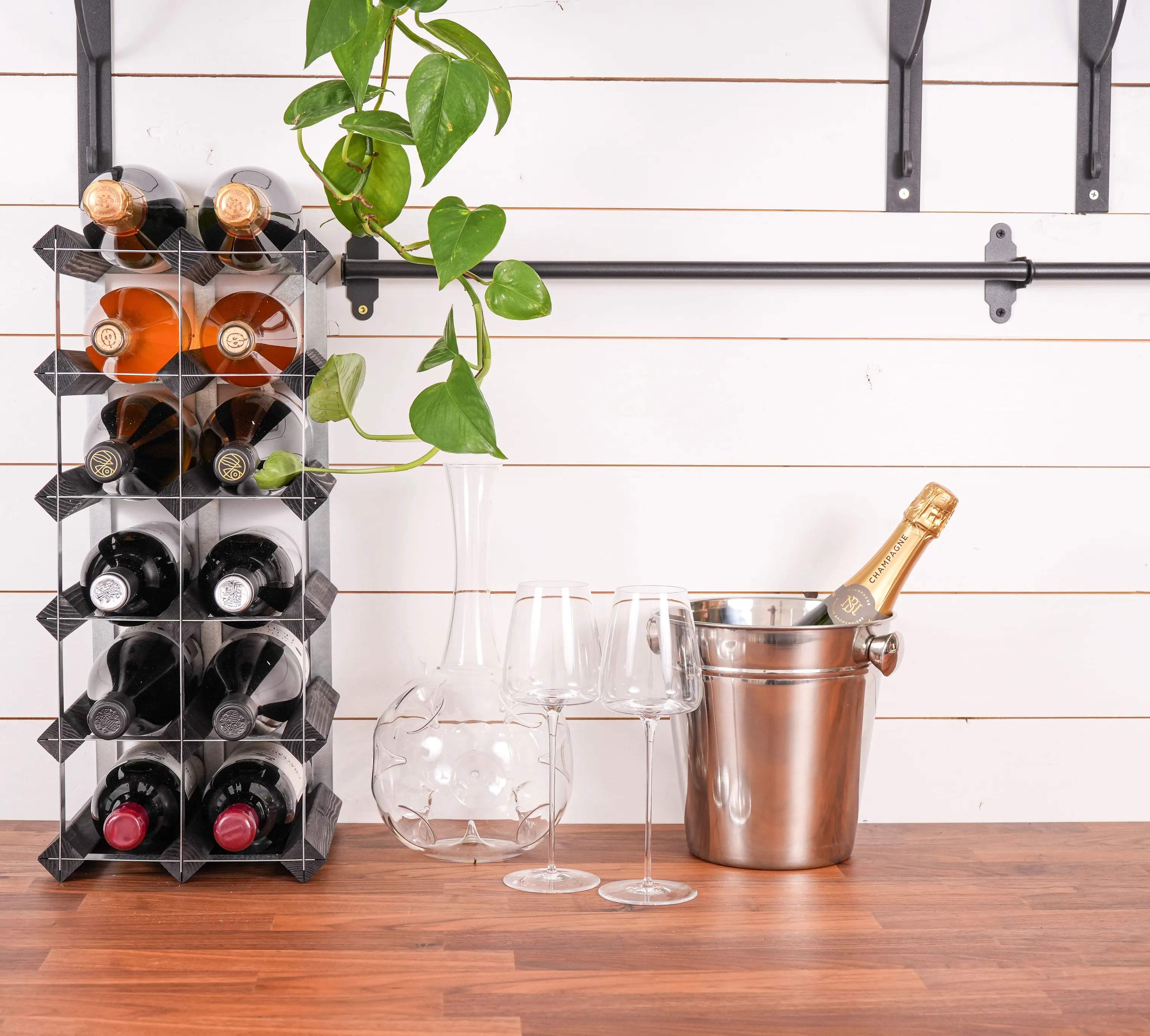 Traditional Wine Racks Vinreoler Vinreol i Sort ask, 15 flasker, 3
