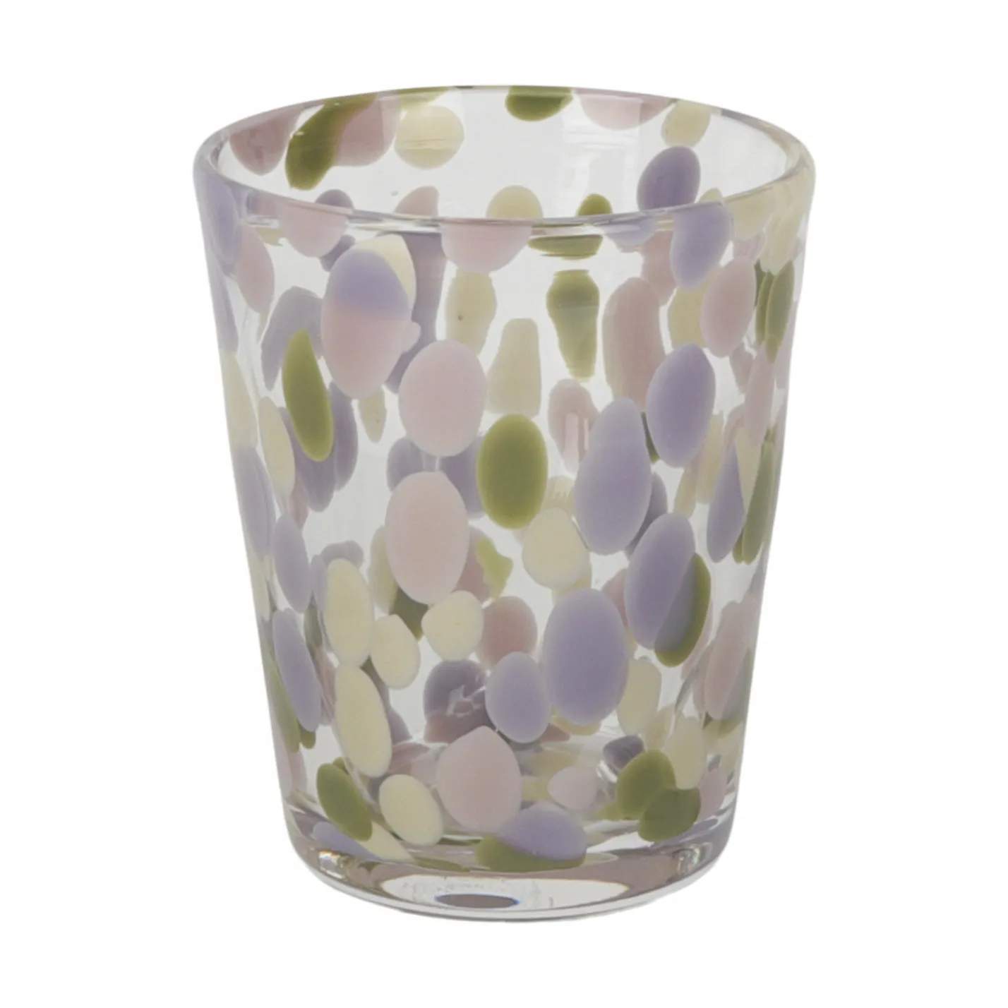 Vandglas confetti, lavendel/oliven, large