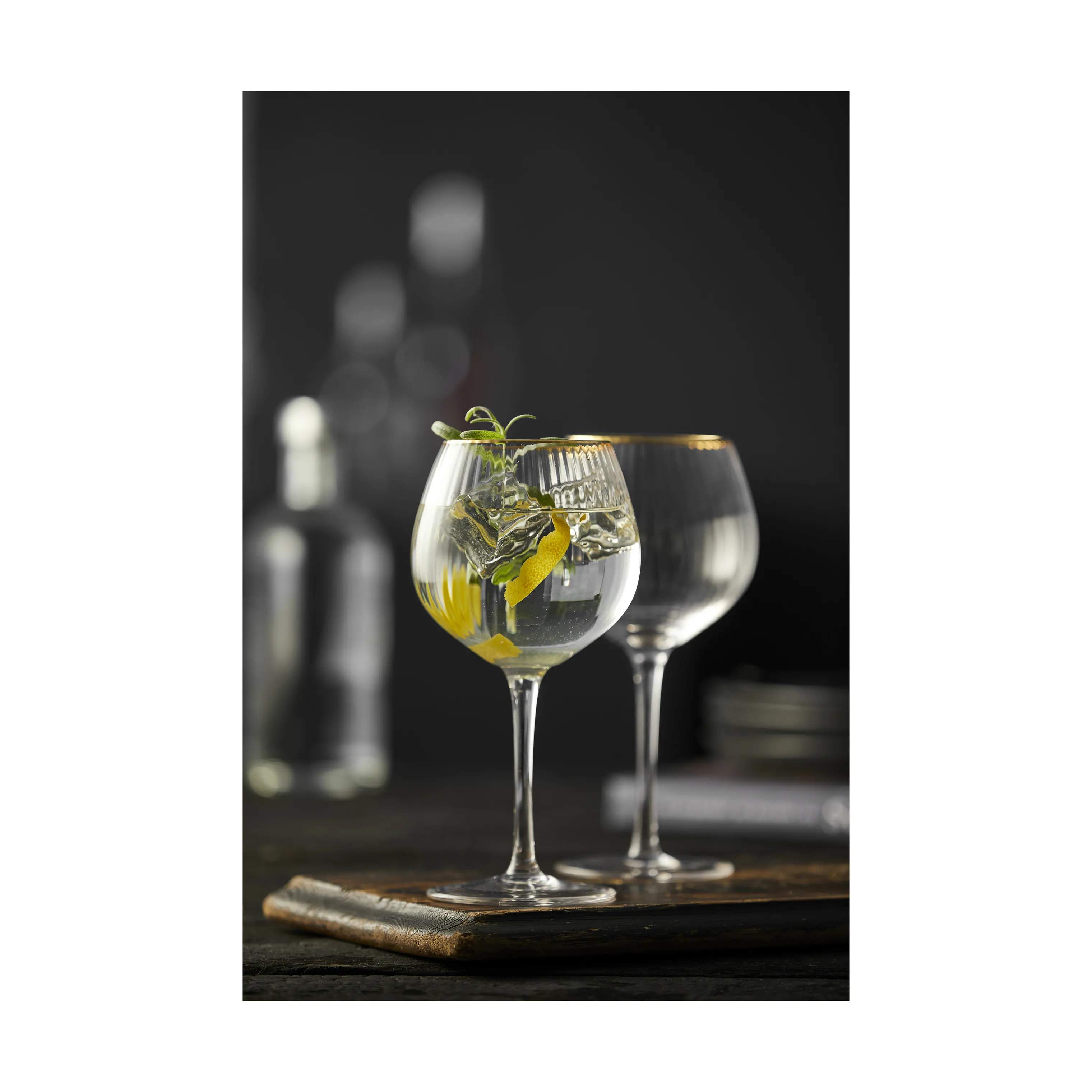 Lyngby Glas Ginglas Palermo Gin & tonic-glas - 4 stk. i klar/guldfarvet, 4