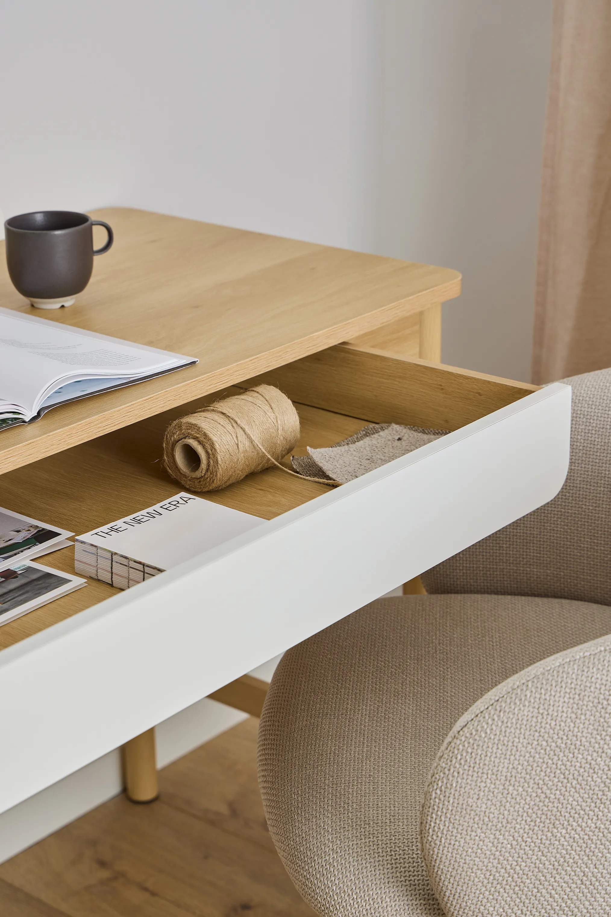 CASA Living Skrivebordsstole Eleanor Skrivebordsstol i Beige, 3