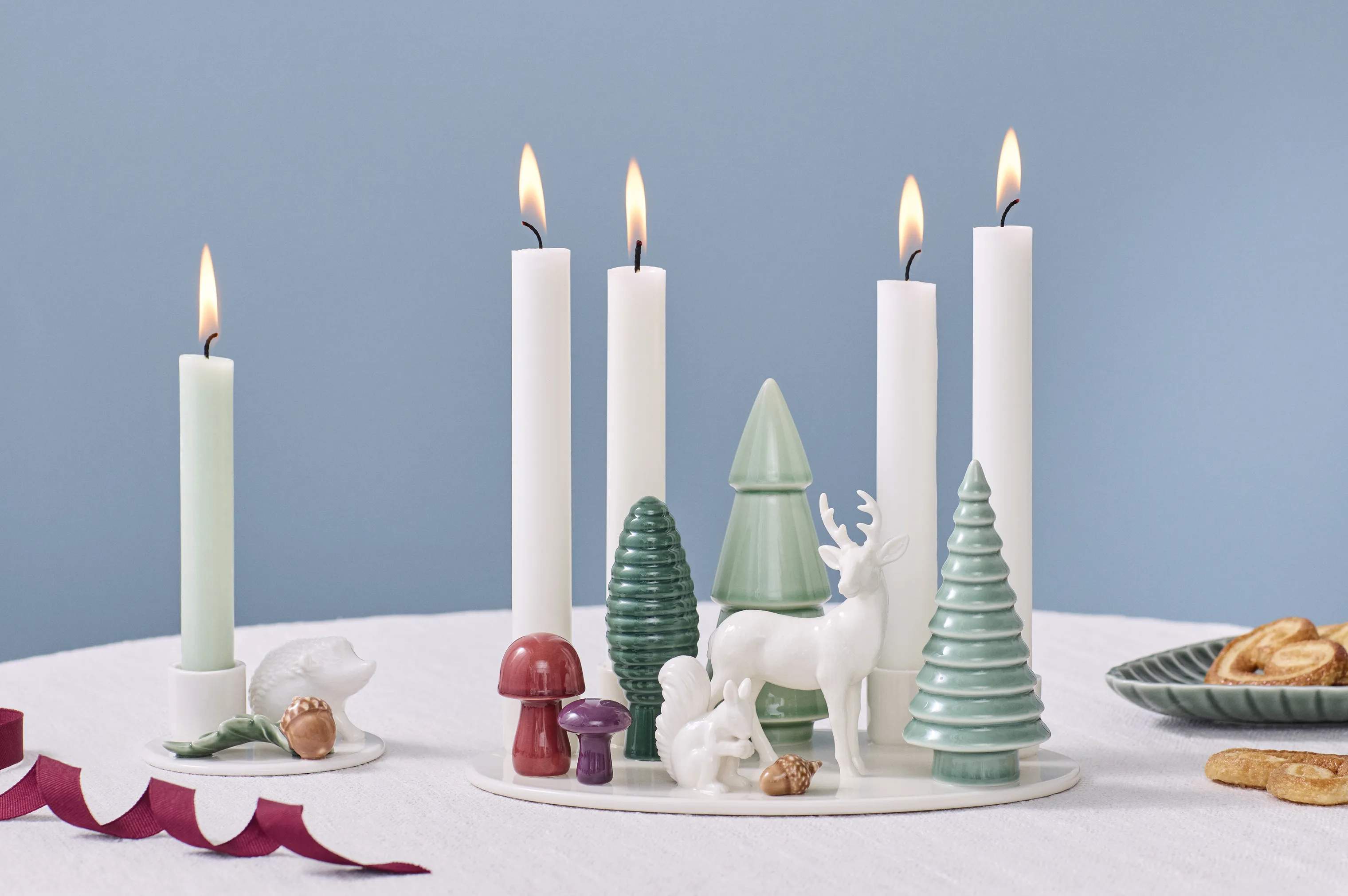 Dottir Jule- og adventsstager Winter Stories Woodland Adventstage i White/green/brown, 3