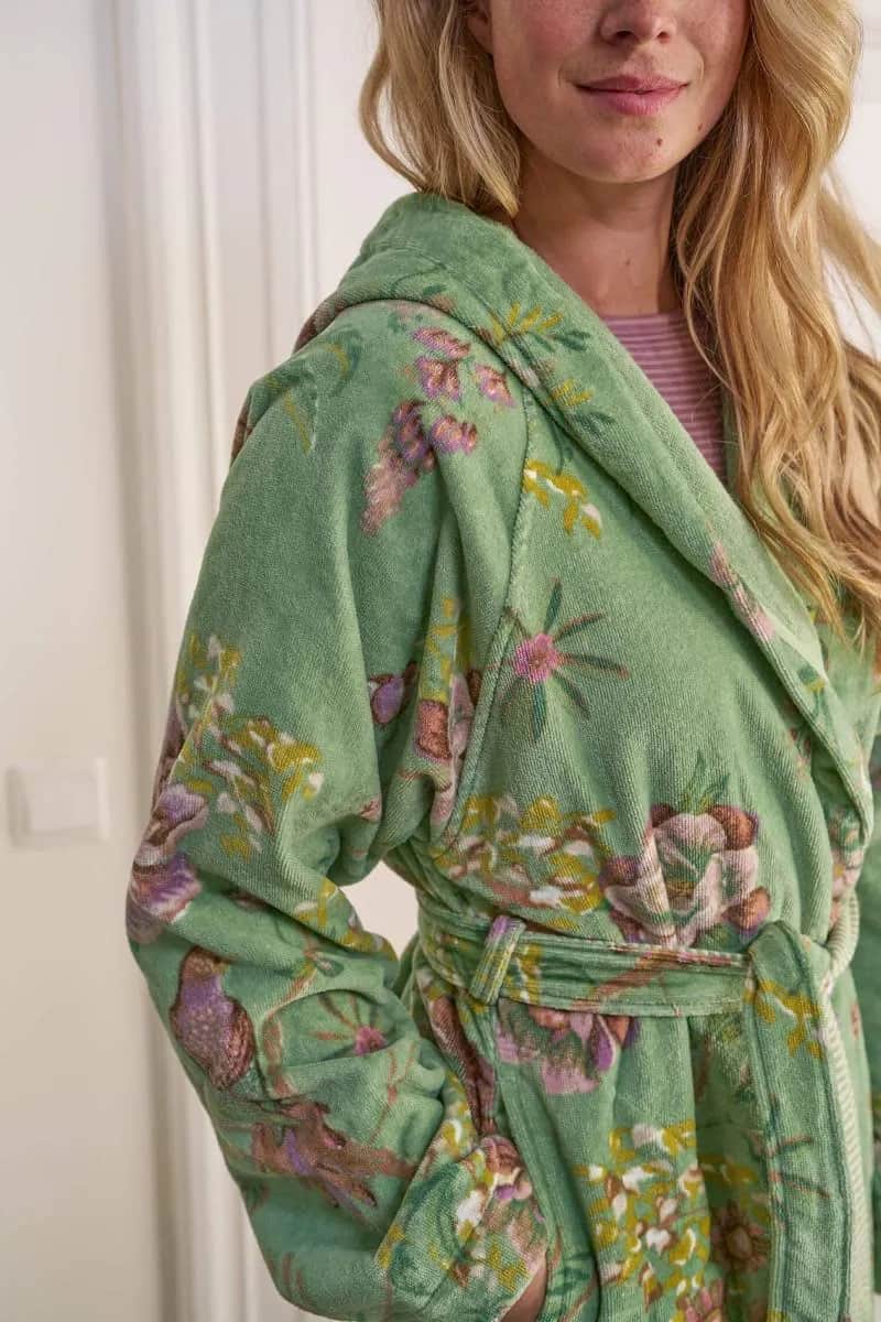 PIP Studio Morgenkåber Soft Zellige Secret Garden Badekåbe i Green, M, 3