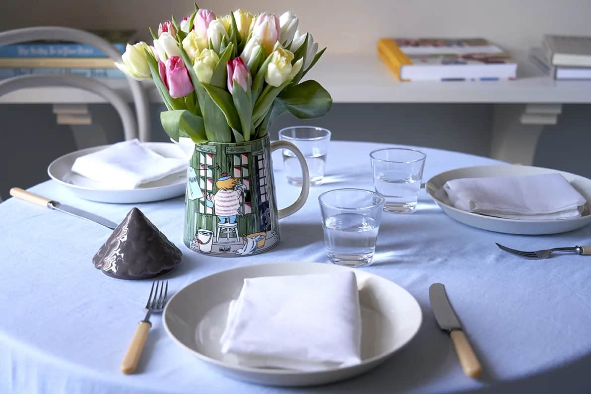 Moomin Arabia Serveringskander Moomin special Kande - Badehuset i Grøn, 1 L, 2