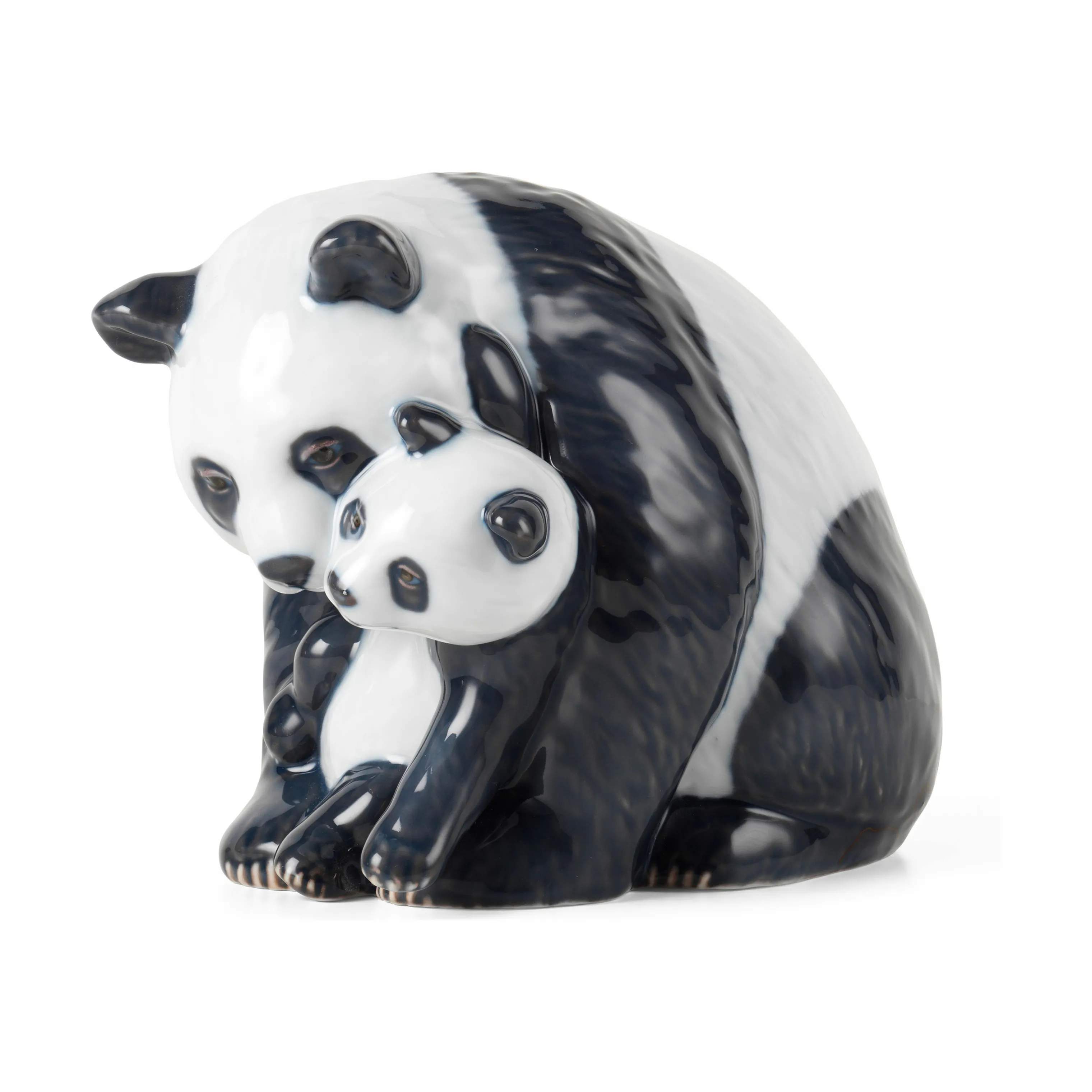 Figur - Panda med Unge, hvid/sort, large