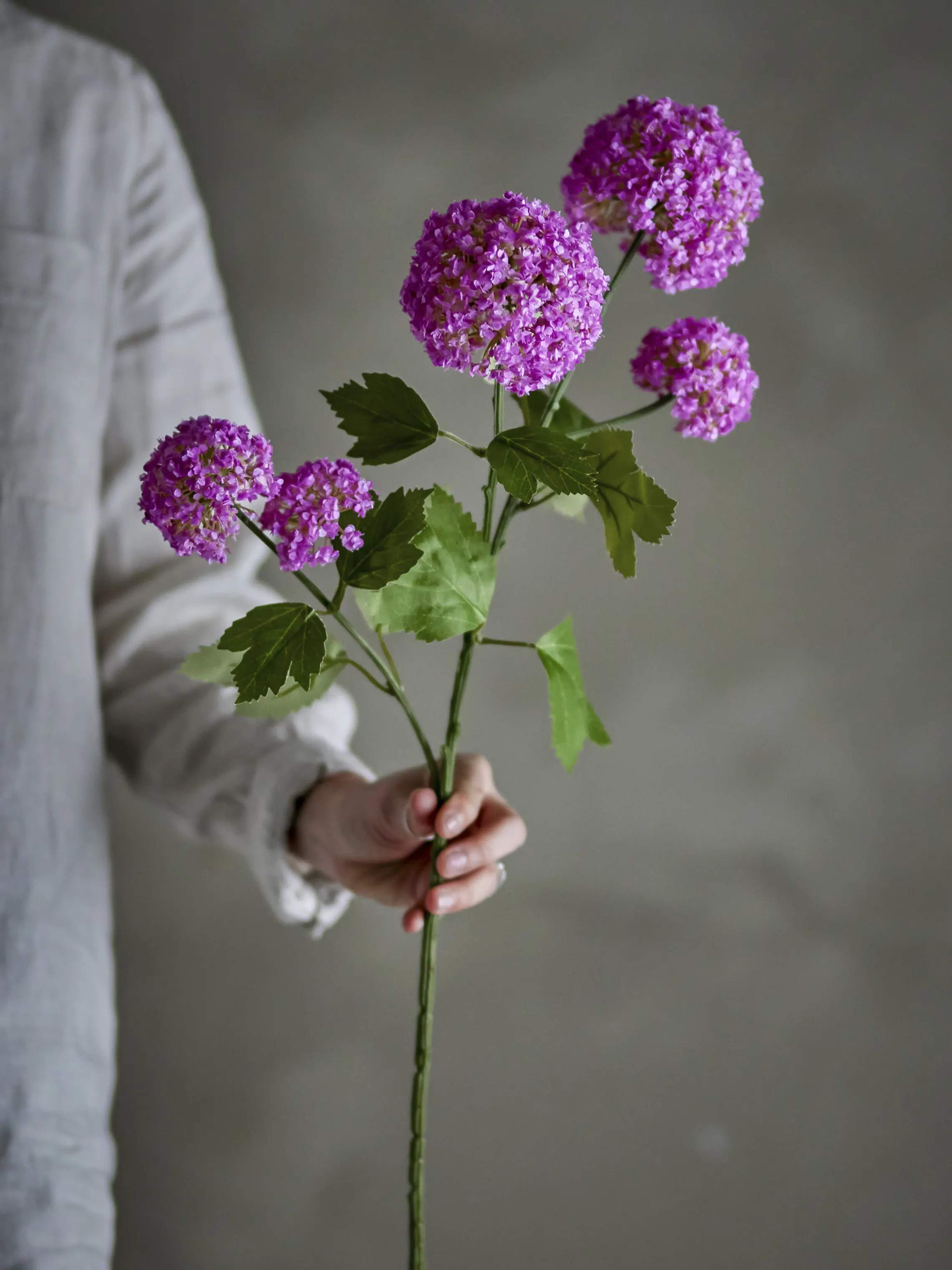 Bloomingville Kunstige blomster Kunstig blomst - Snowball stilk i Lilla, 3