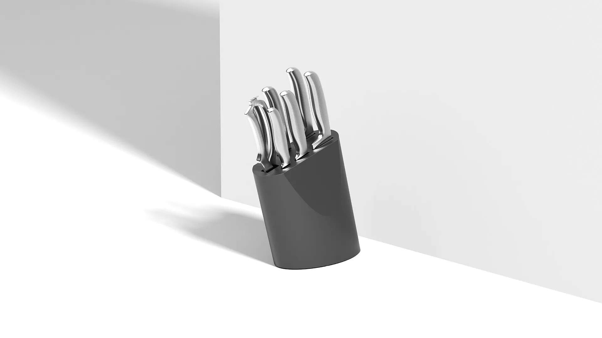 BergHOFF Knivblokke med knive Frame Knivblok - 8 dele i Mørkegrå, 2