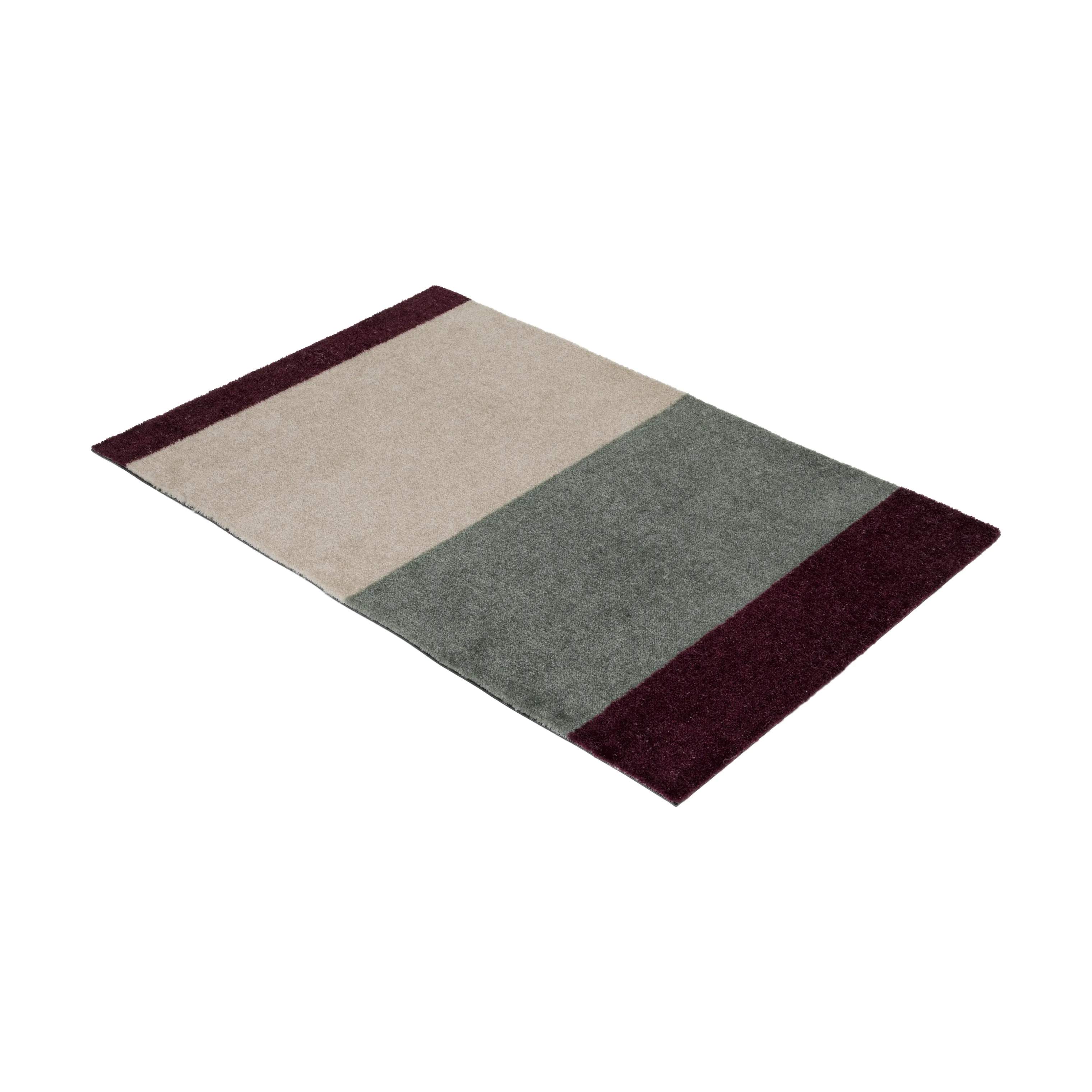 Tica Copenhagen Dørmåtter Stripes Horisontal Gulvmåtte i Grøn/Ivory/Bordeaux, B60 x L90 cm, 4
