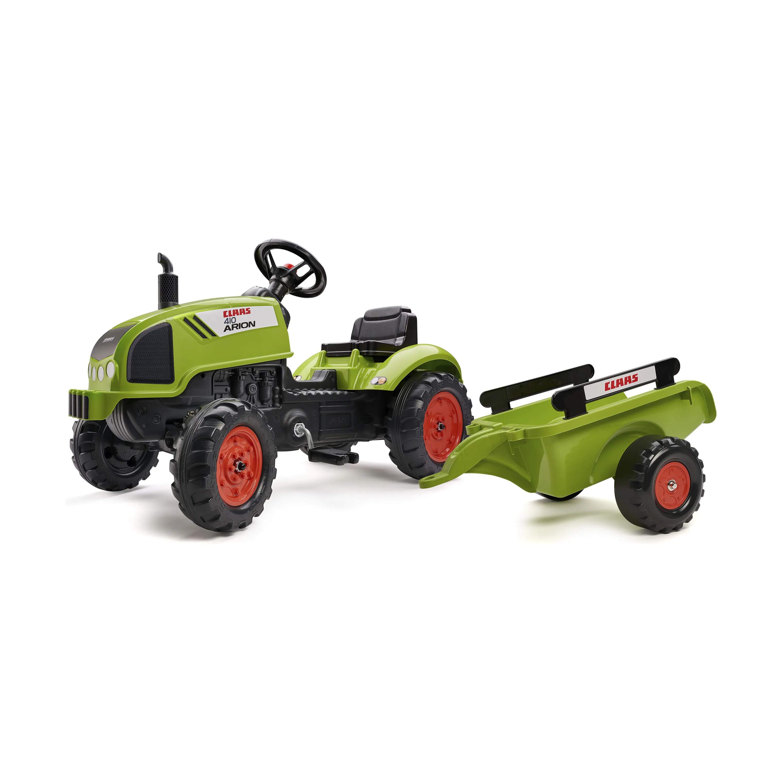FALK Øvrig udeleg Traktor m. trailer i sort, hvid og rød, 1