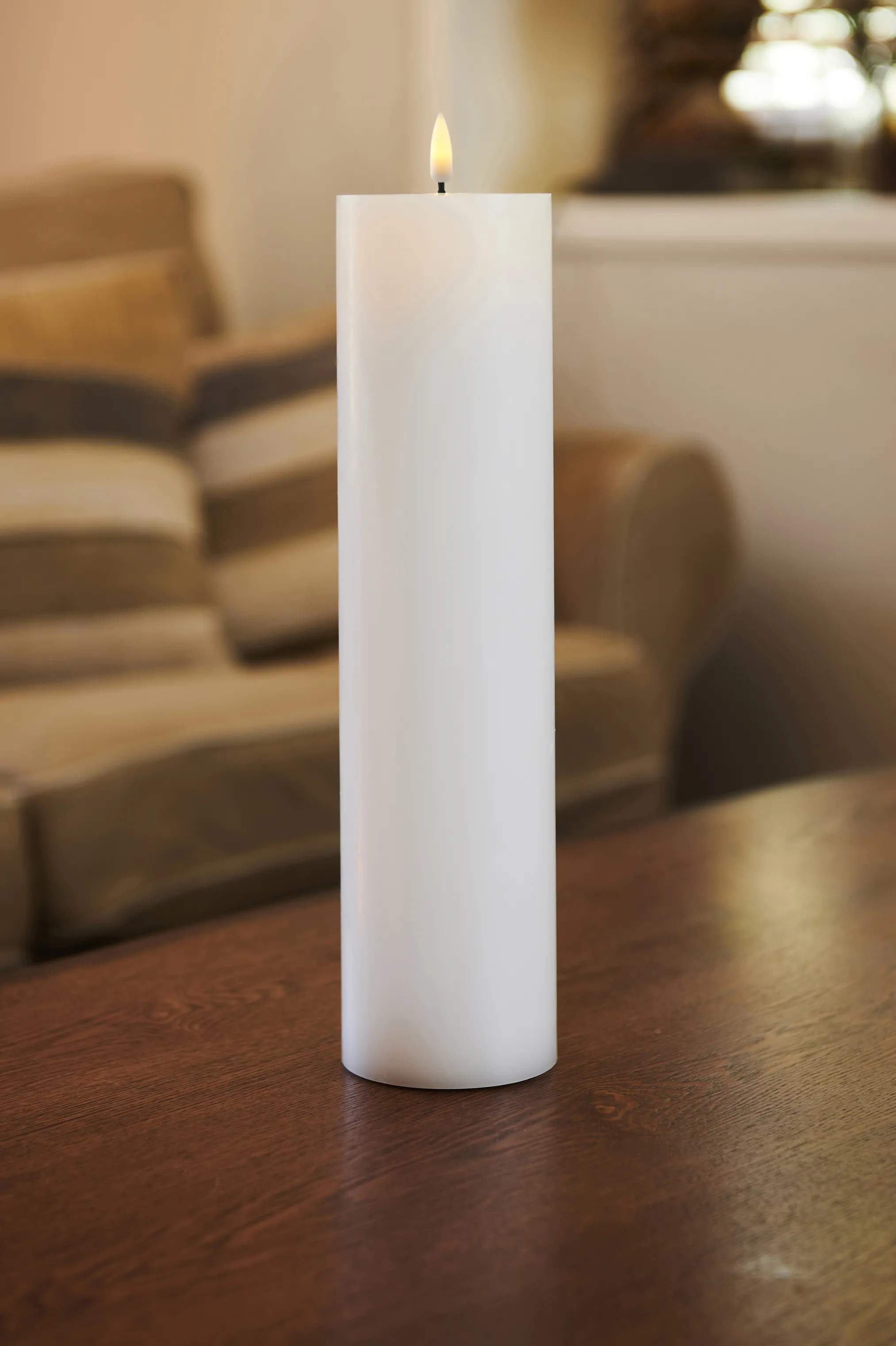 Sirius LED-lys Sille Genopladelig LED Bloklys i Hvid, H30 x Ø7,5 cm, 2