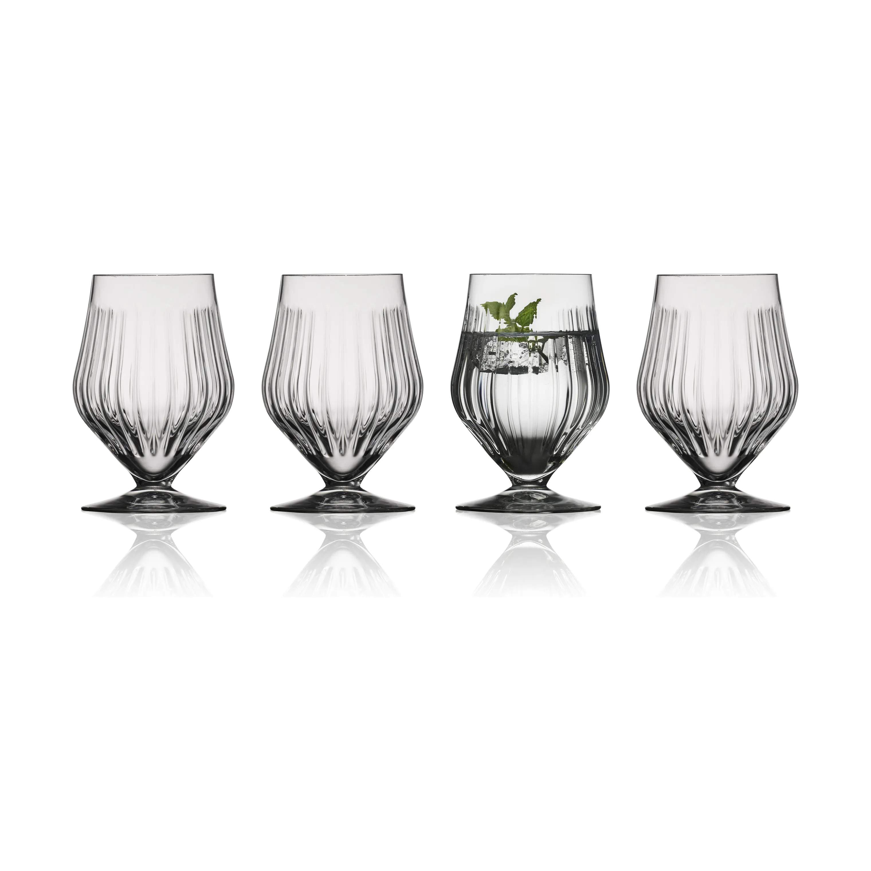 Lyngby Glas Vandglas Ane Vandglas på fod - 4 stk. i Klar, 1