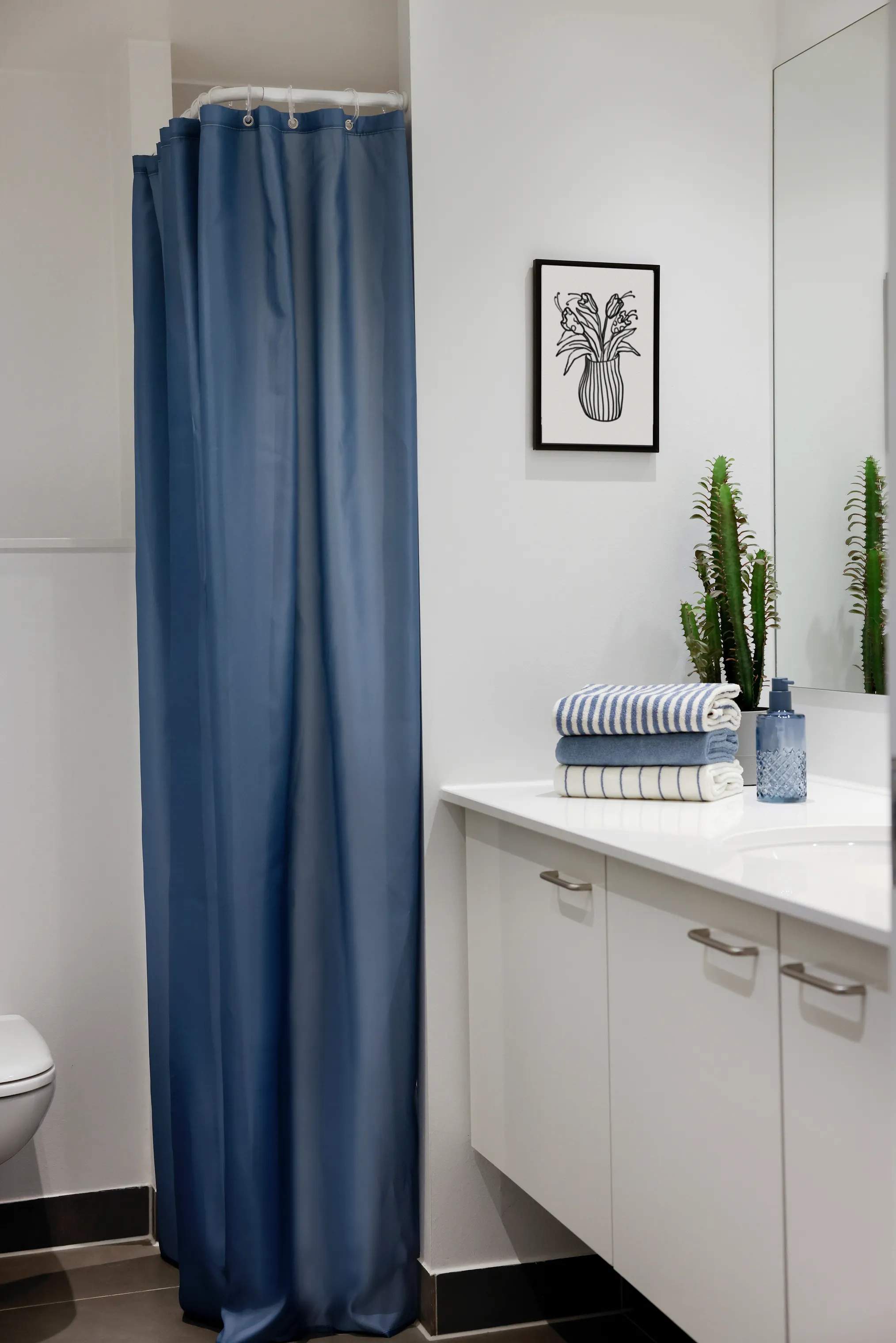 CASA Living Badeforhæng Badeforhæng i Blå, 2