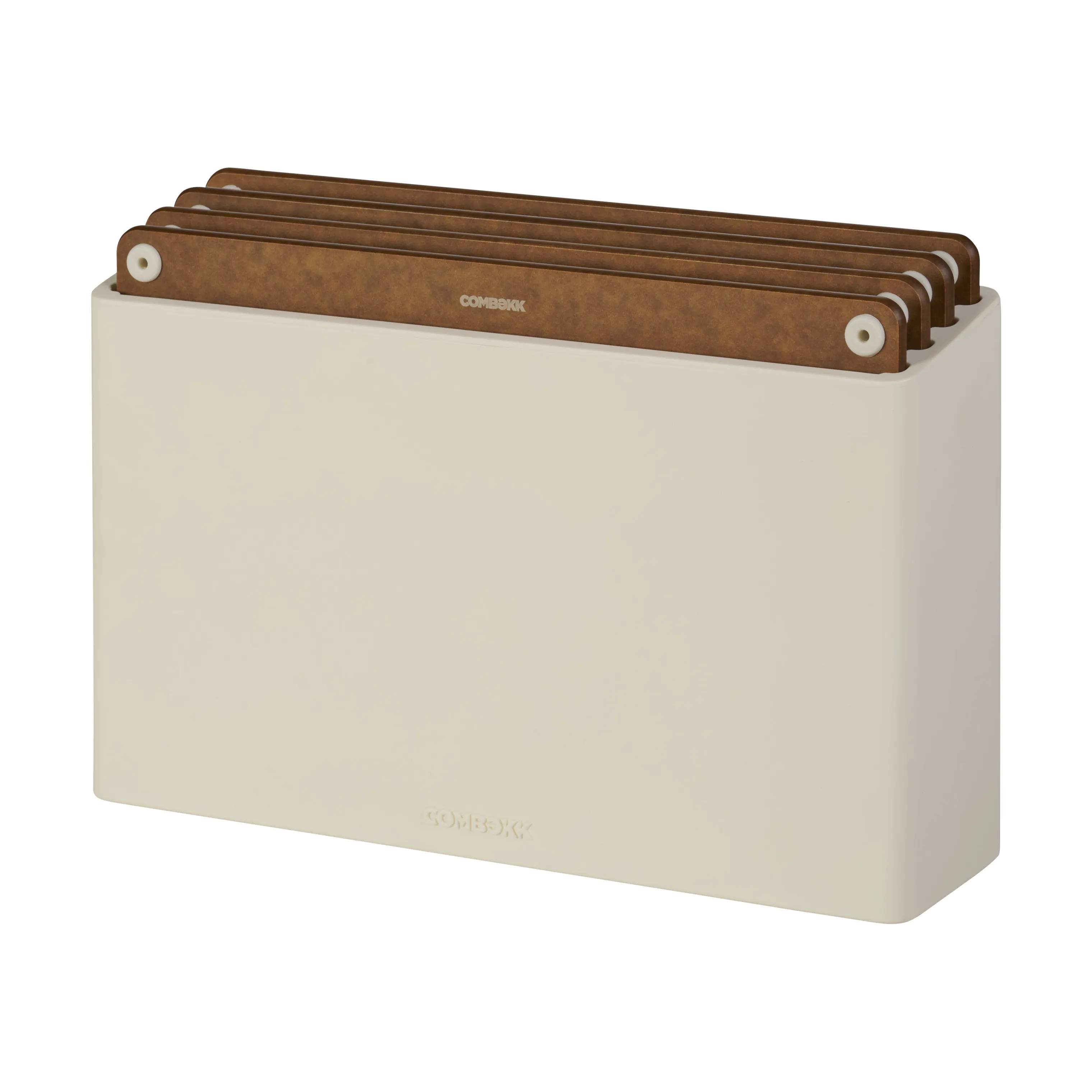Combekk Skærebrætter Skærebræt m. Holder - 4 stk. i Brun/beige, 1