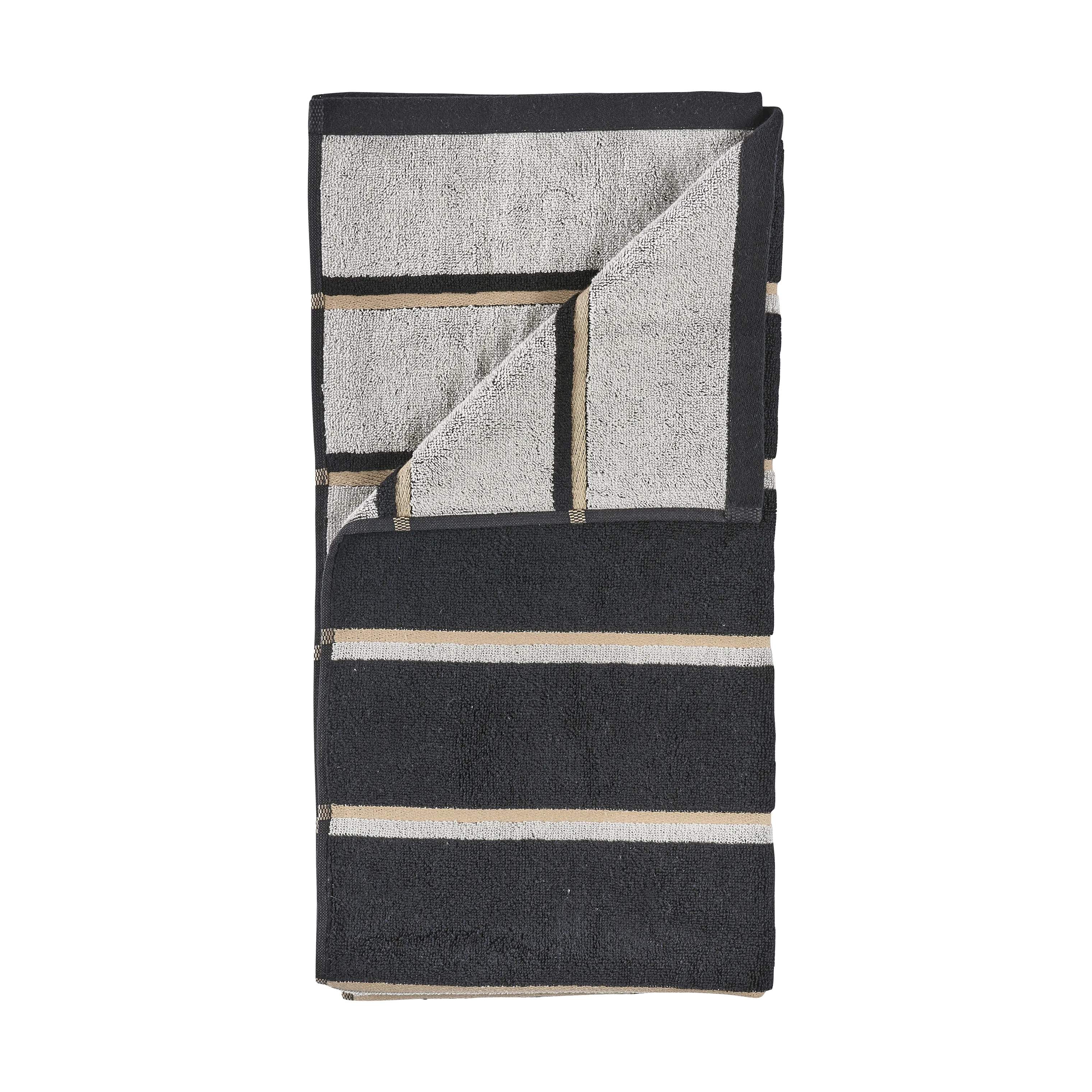 Zone Håndklæder Sauna Håndklæde i Sort/beige, B70 x L140 cm, 1