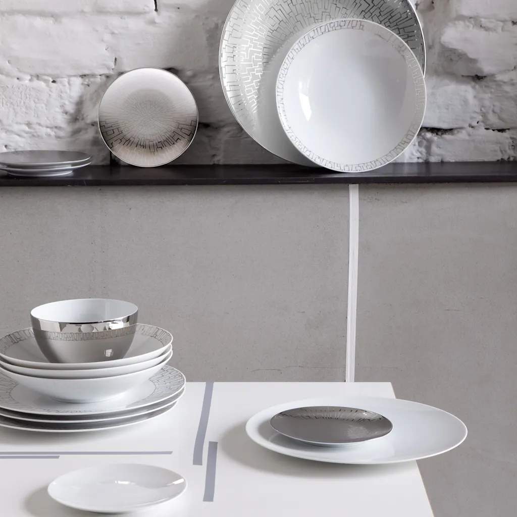 Rosenthal Krus og kopper med hank TAC Gropius Kop i Skin Platin, 2