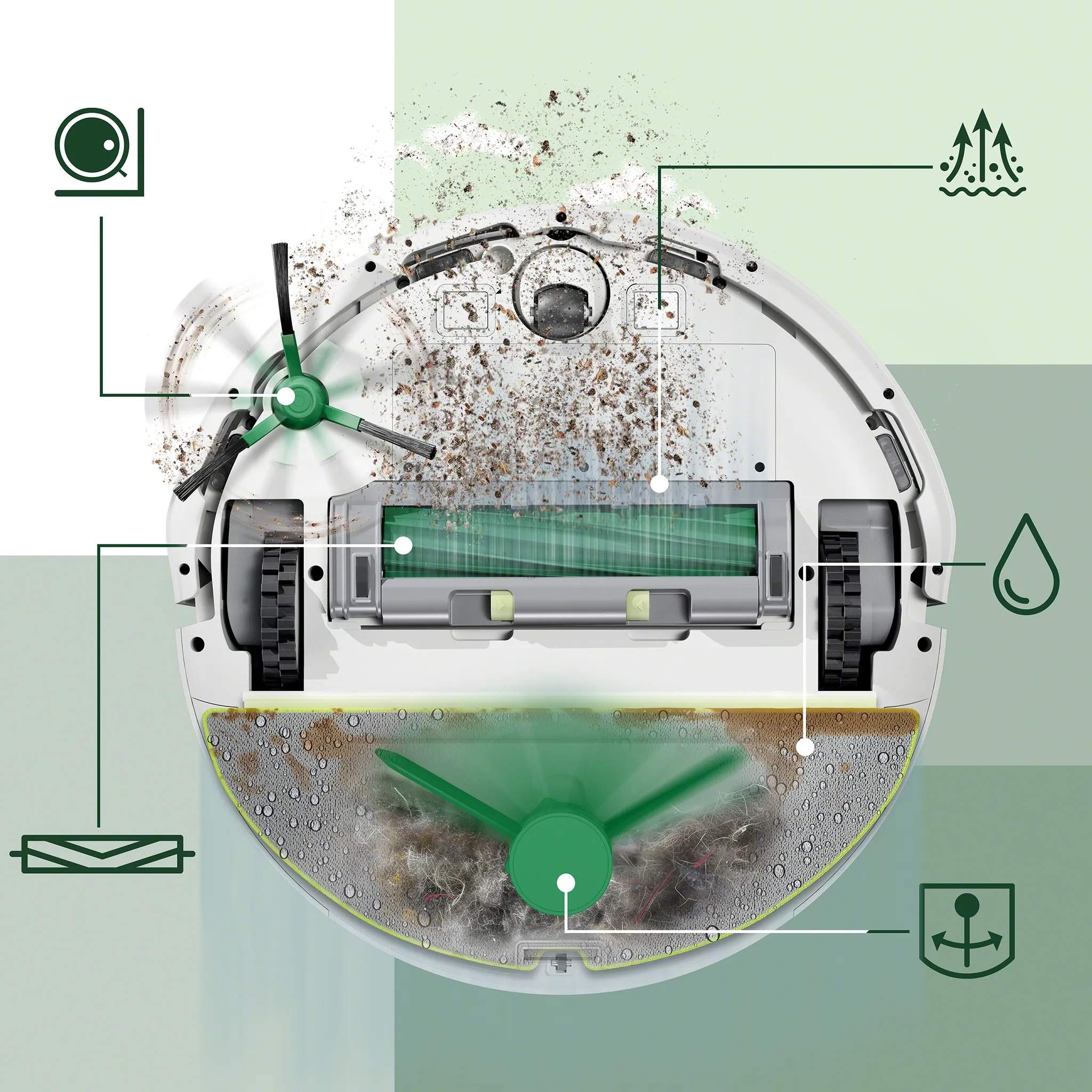 iRobot Robotstøvsugere Roomba Combo 205 AutoCompact Robotstøvsuger i Hvid, 5