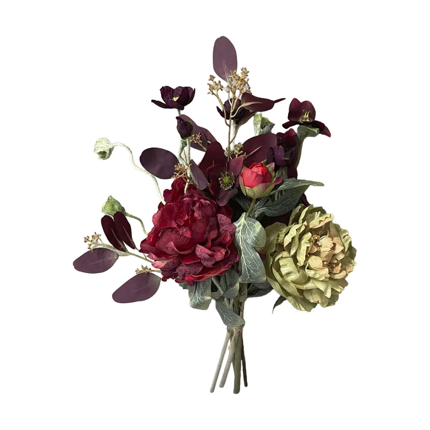 everbloom Kunstige blomster Blomsterbuket i Bordeaux, 1