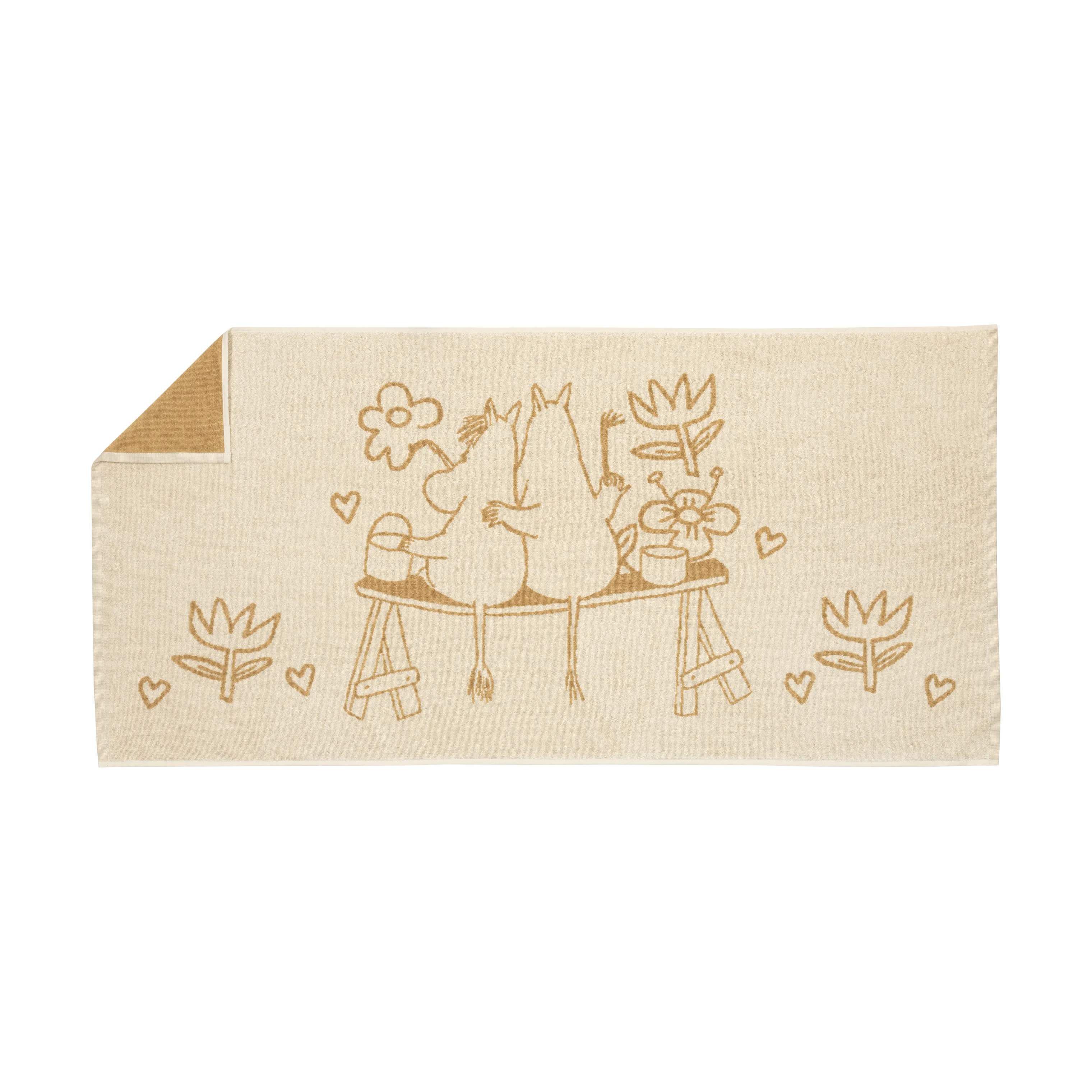 Moomin Arabia Håndklæder Kærlighed beige Love Beige Håndklæde i B70 x L140 cm, 1