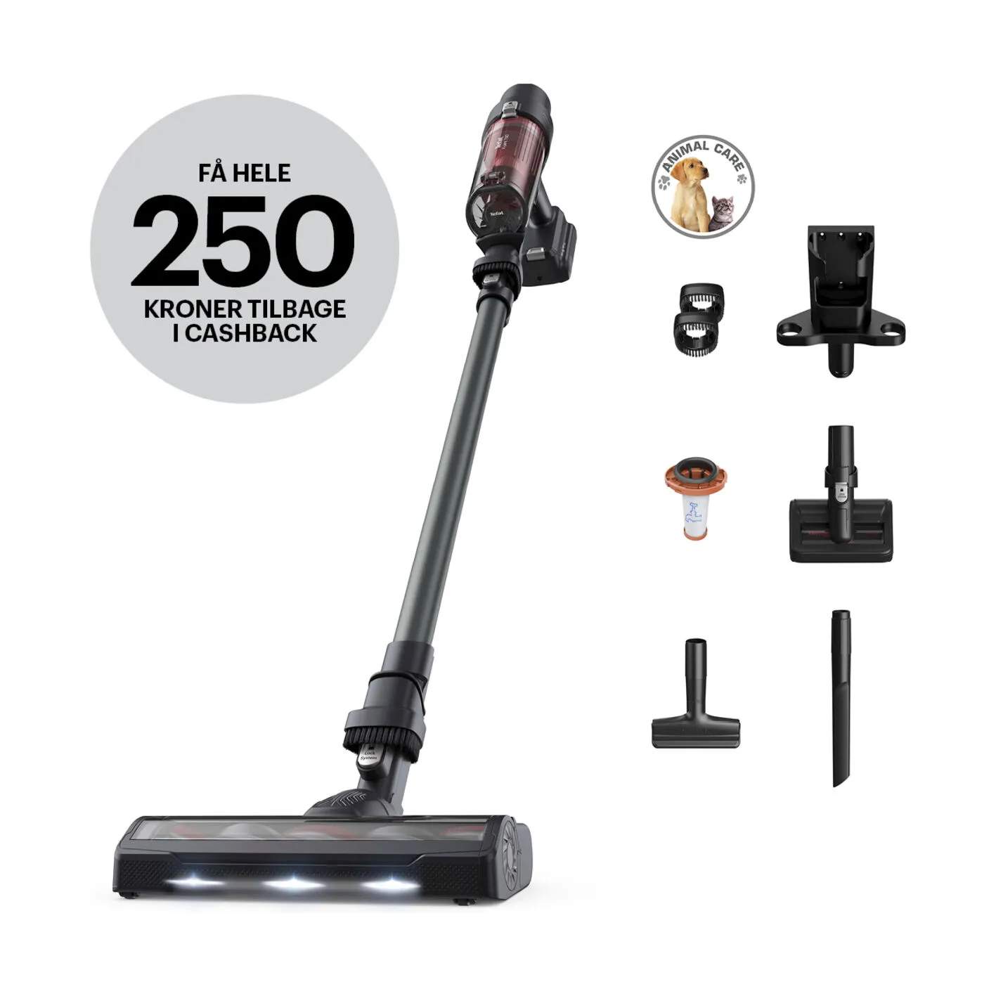 Tefal Støvsugere X-Pert 7.60 Animal Støvsuger i Sort/Rød, 1