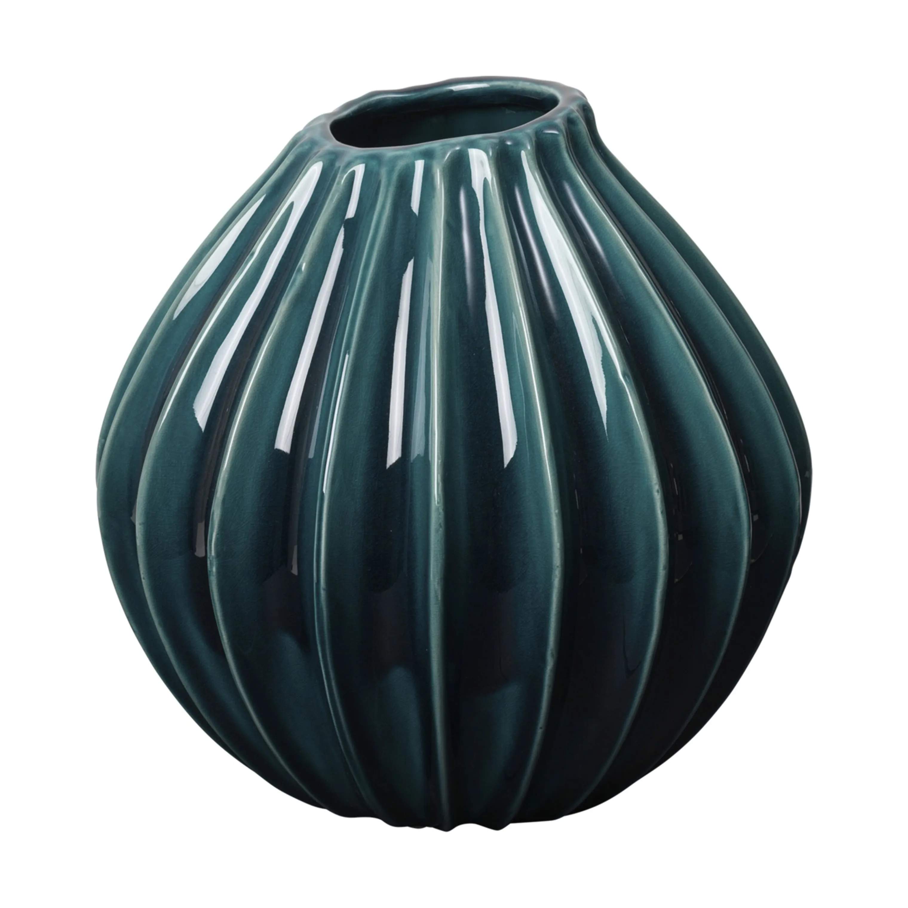 Broste Copenhagen Vaser Wide Vase i Blå, H25 x Ø25 cm, 1