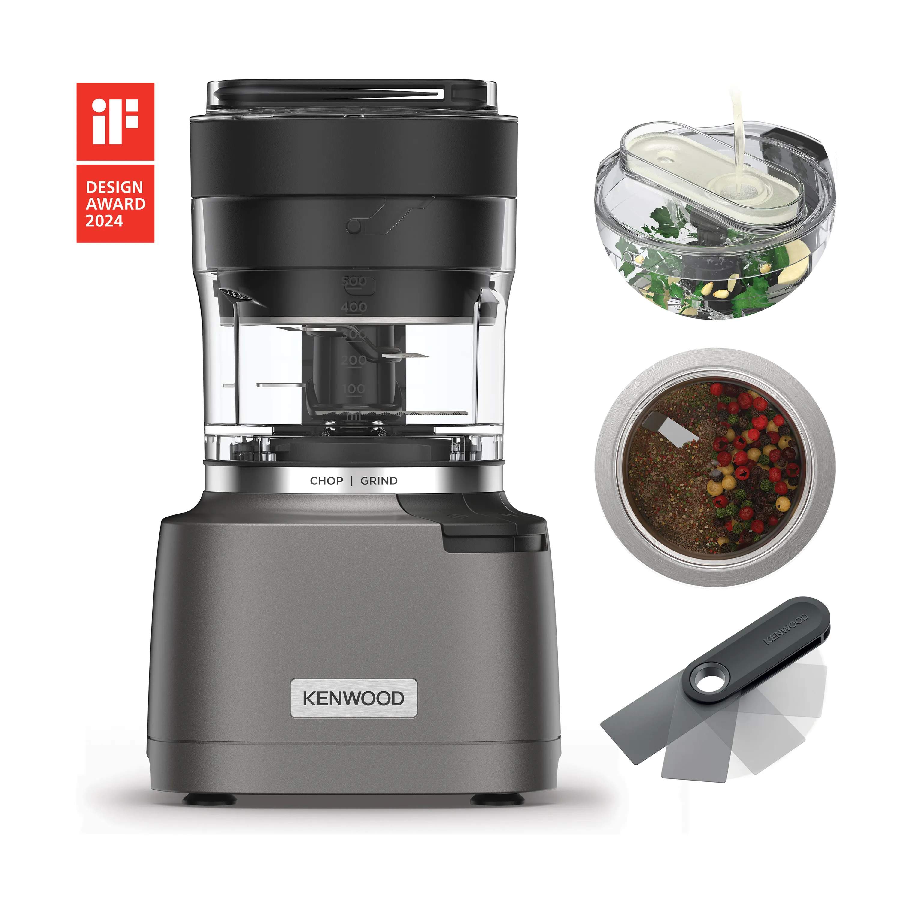 Kenwood Minihakkere 2-i-1 Minihakker & Kværn i Grå, 3