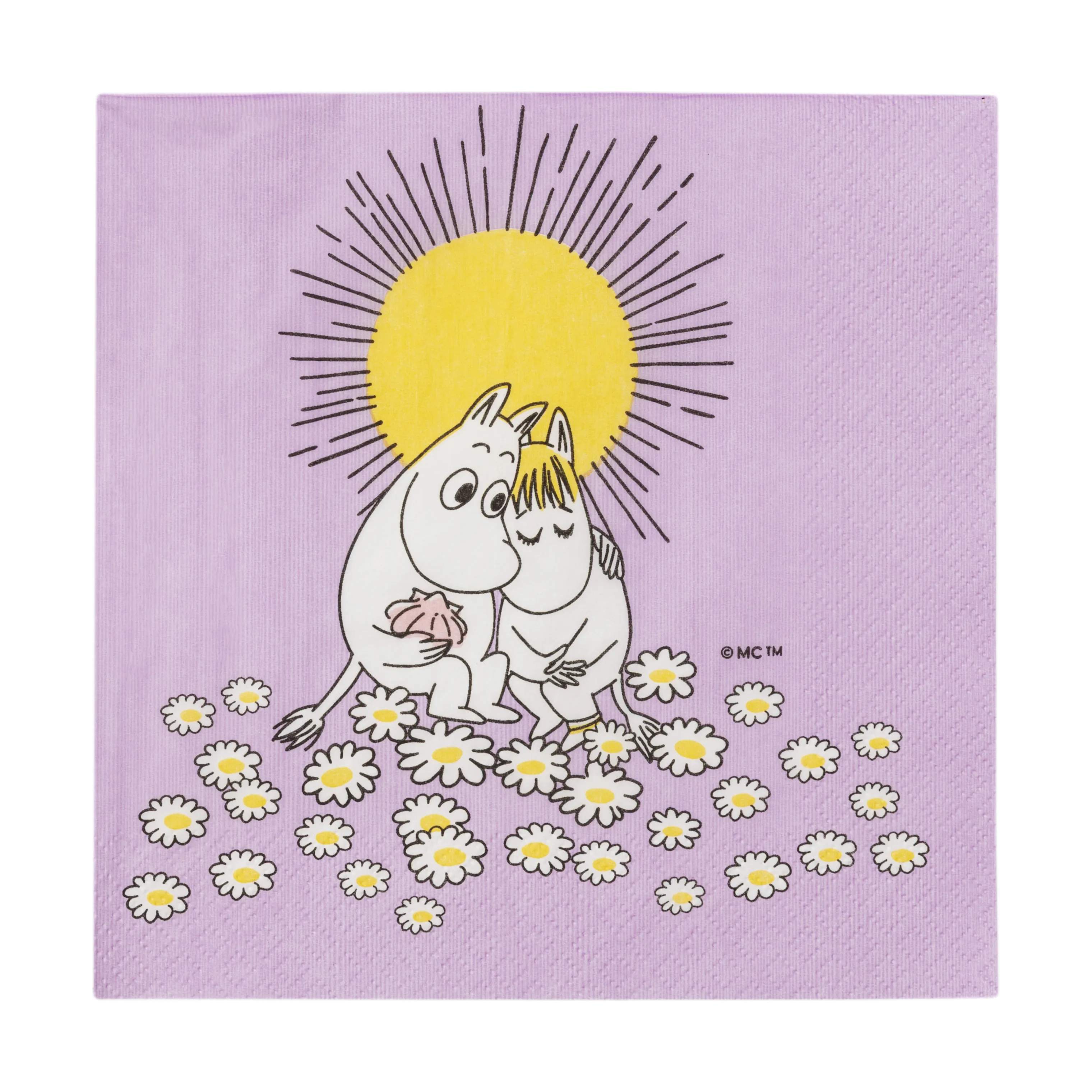 Moomin Arabia Papirservietter Kærester Servietter - 20 stk. i Lyserød, 2