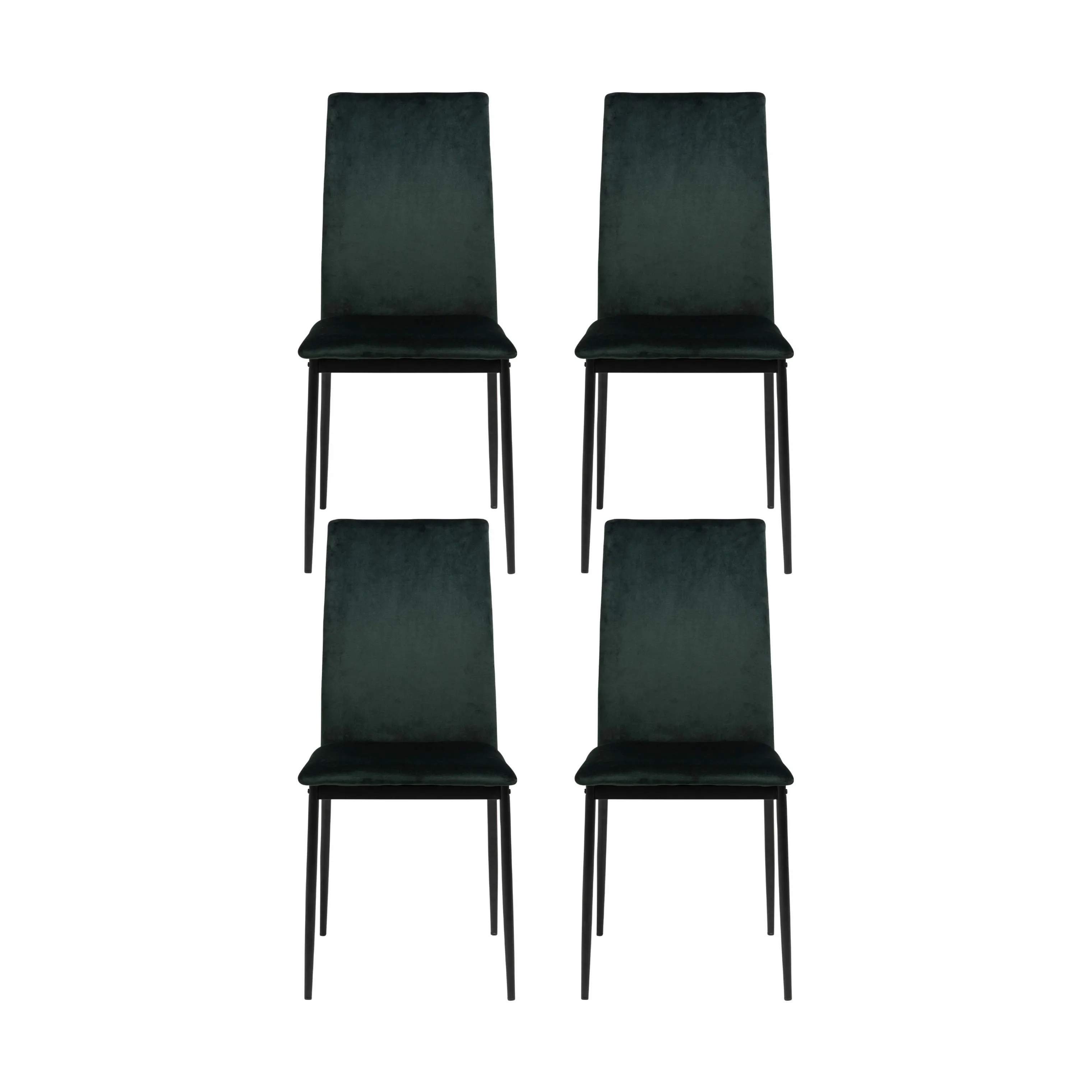 Demina Spisebordsstol - 4 stk., mørkegrøn/sort, large