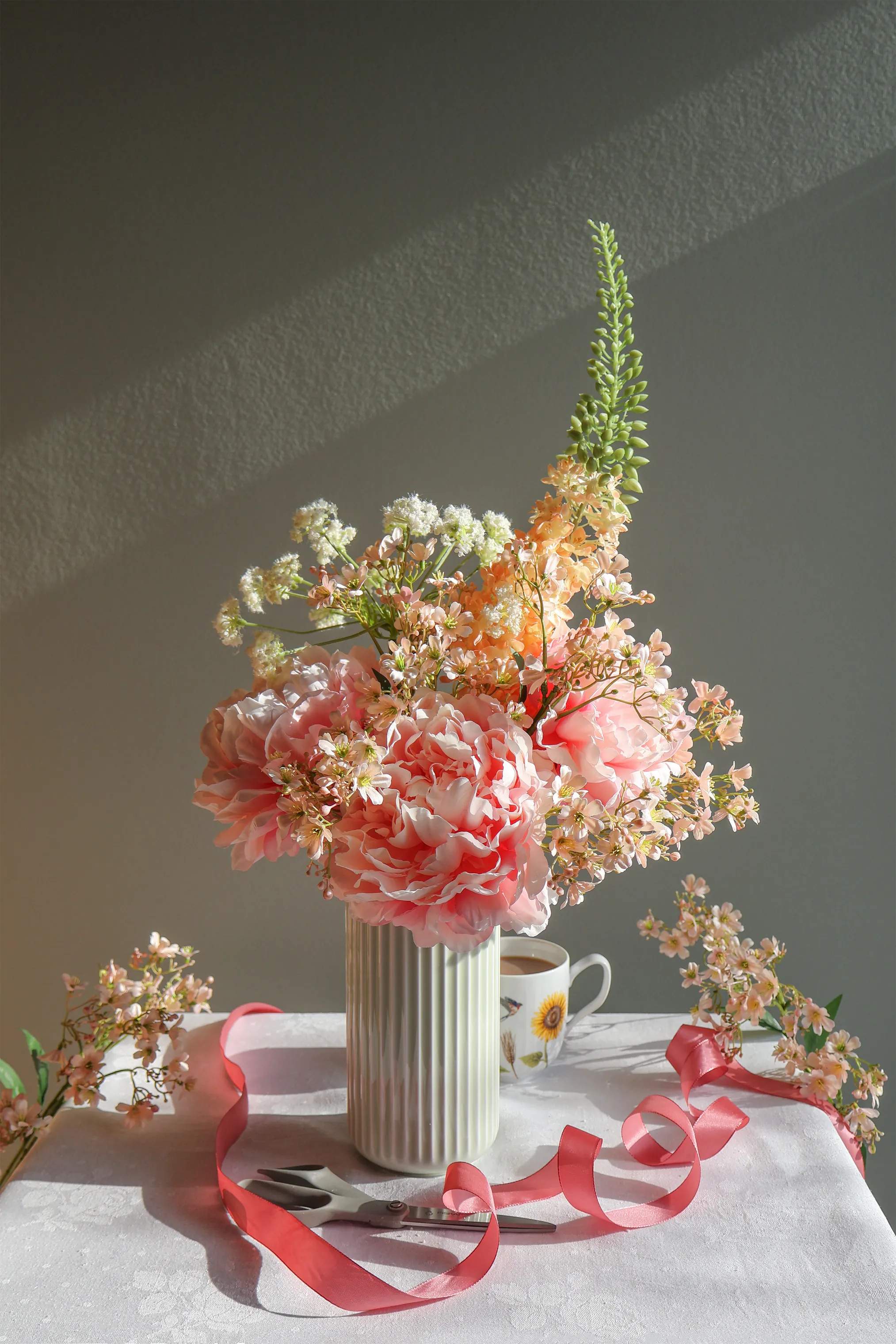 CASA Living Kunstige blomster Kunstig Blomst - Steppelys i Fersken, 2