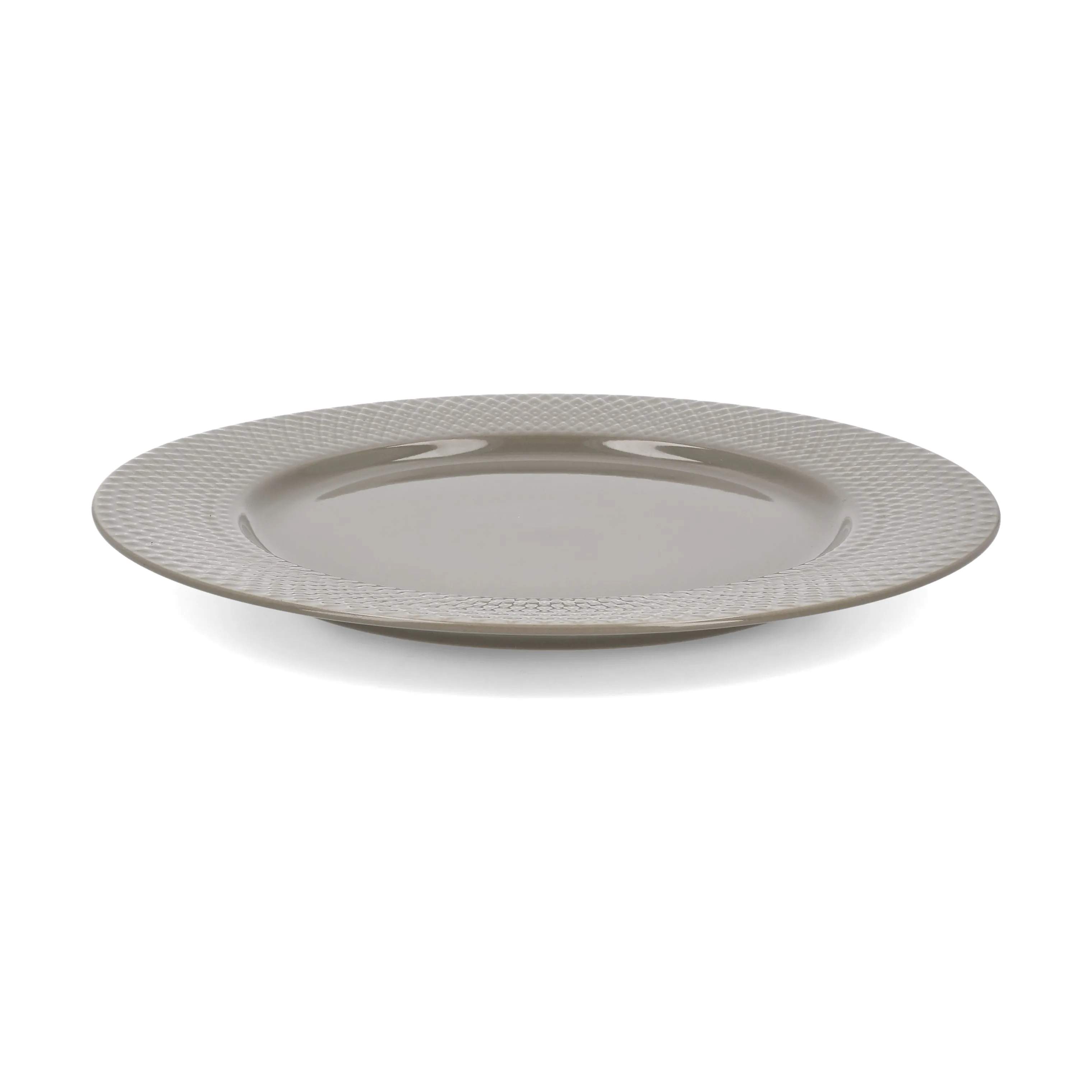 Lyngby Porcelæn Middagstallerkener Rhombe Earth Middagstallerken i Clay, 27 cm, 4