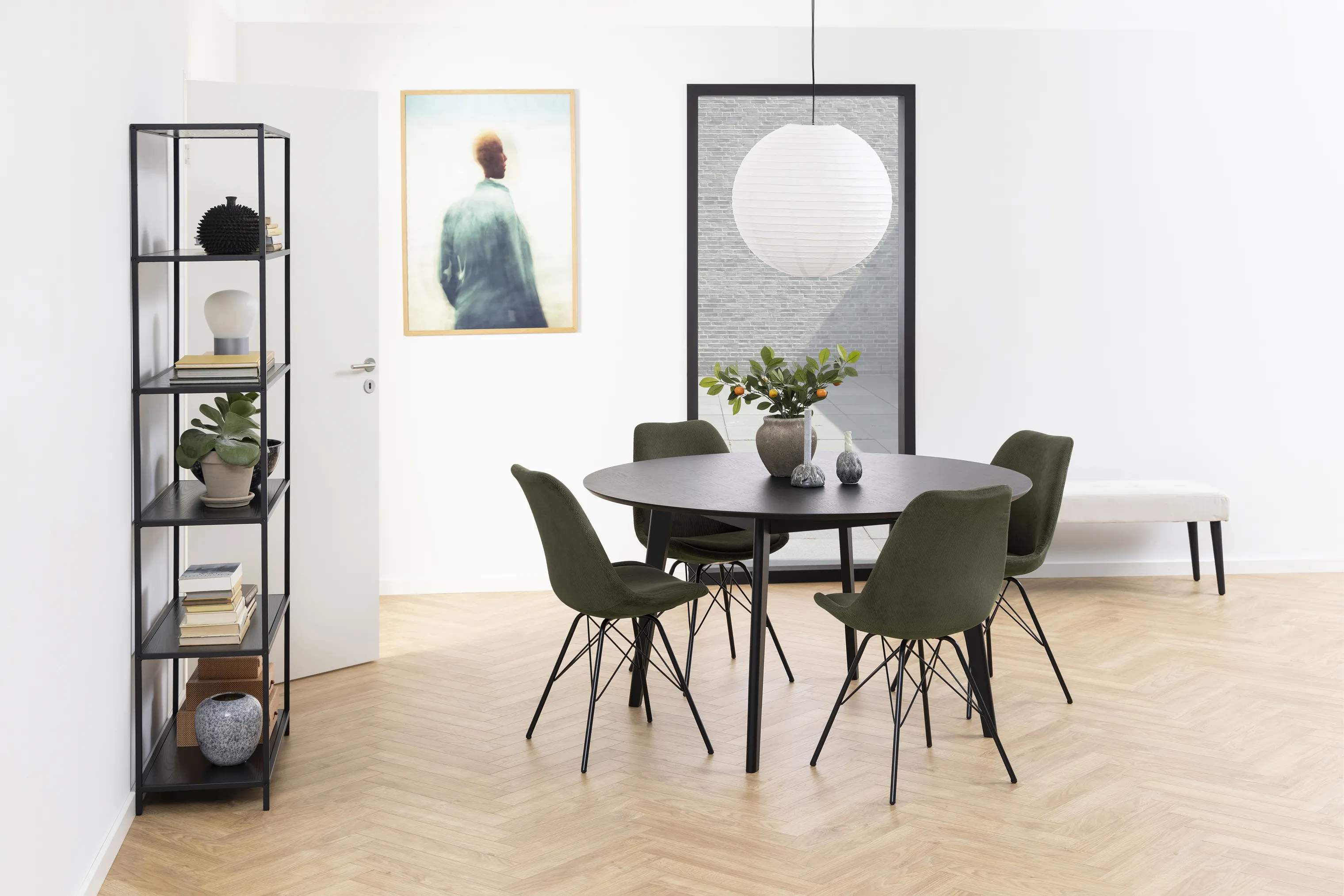 CASA Living Spisebordsstole Eris Spisebordsstol - 2 stk. i olivengrøn/sort, 2