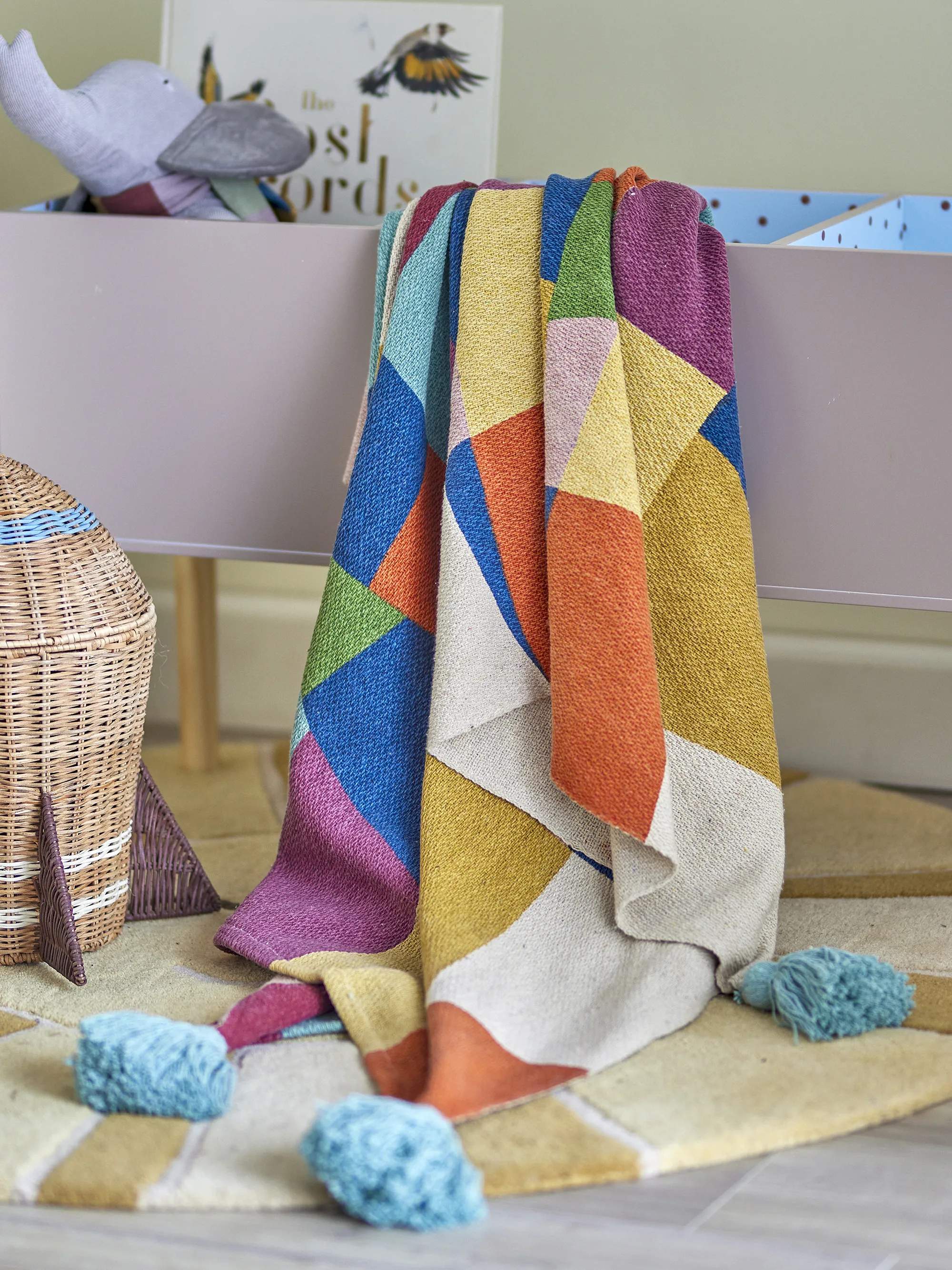 Bloomingville Mini Plaider Colorine Plaid i Blå, 2