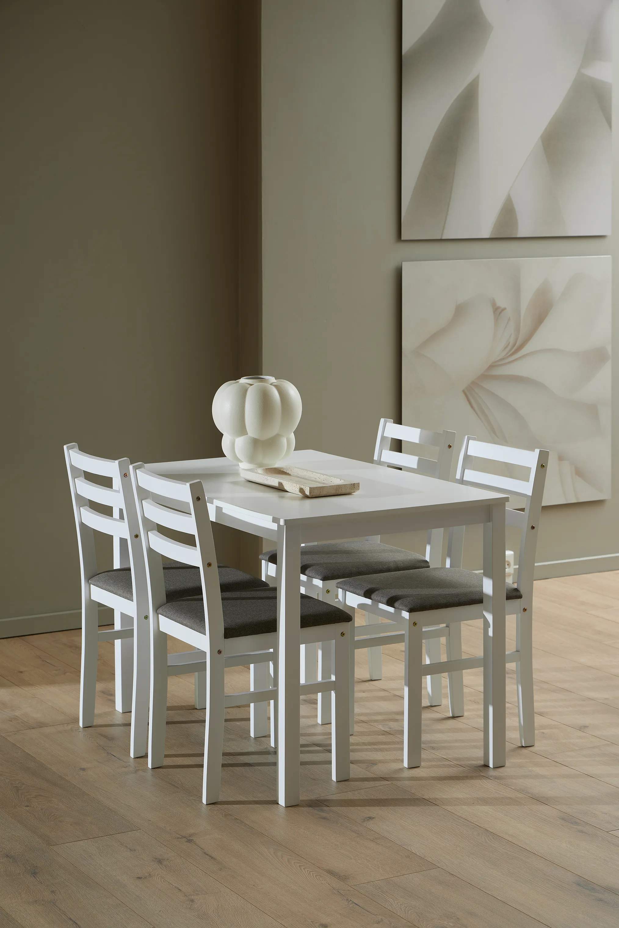 CASA Living Spiseborde Alicante Spisebordssæt - 5 dele i hvid / hvid, 2