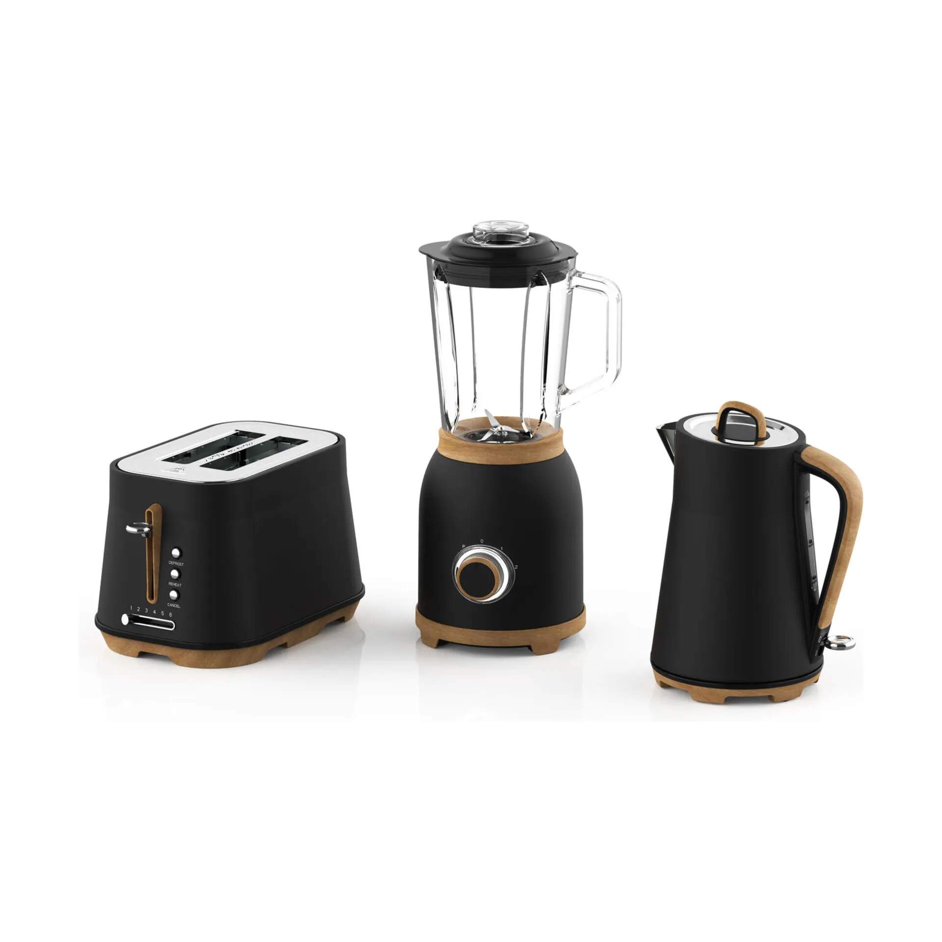 Witt Brødristere Premium Element Morgenmadssæt - 3 dele i Black, 1