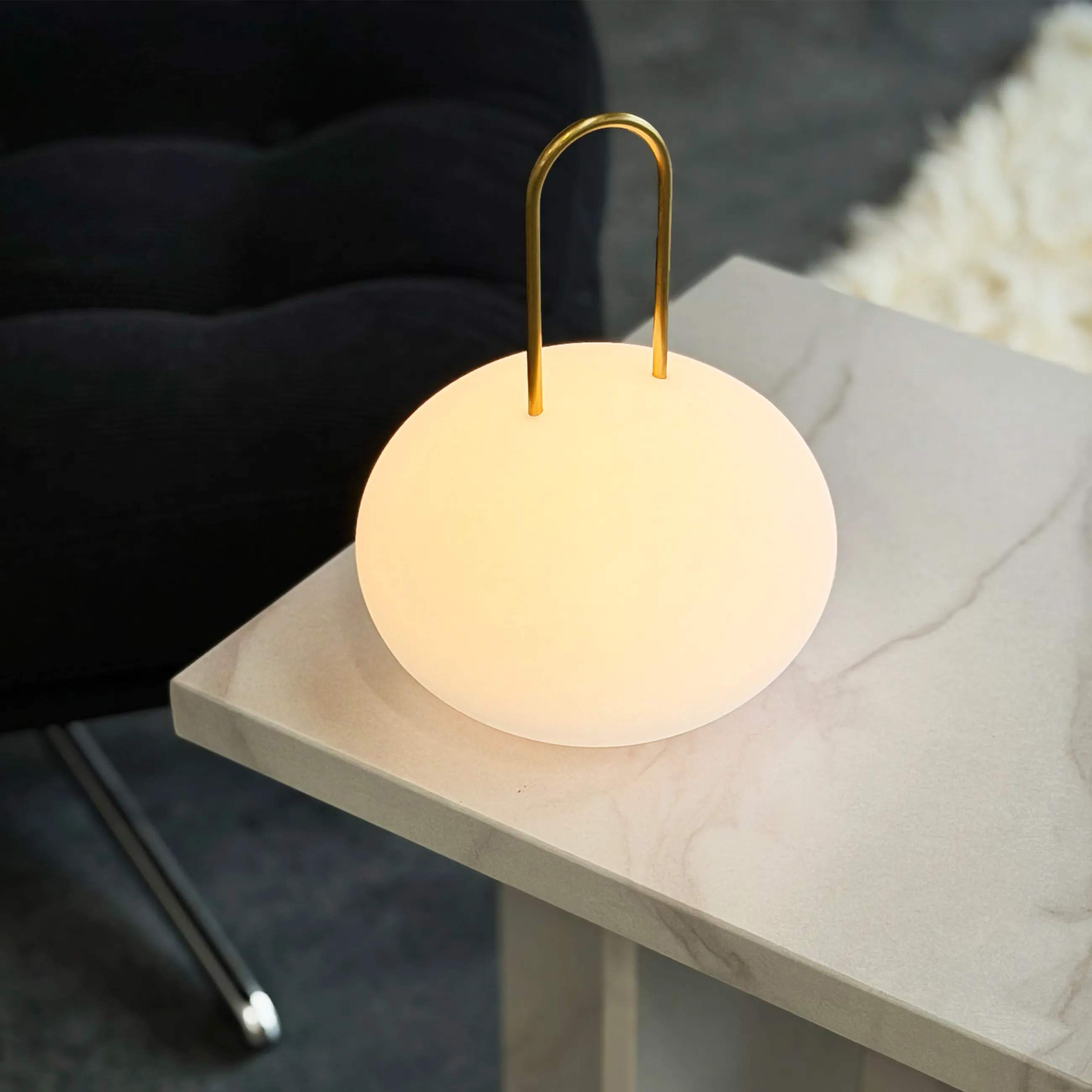 Dyberg Larsen Lanterner Ellipse Udendørs lanterne i Hvid/ Messing, 4
