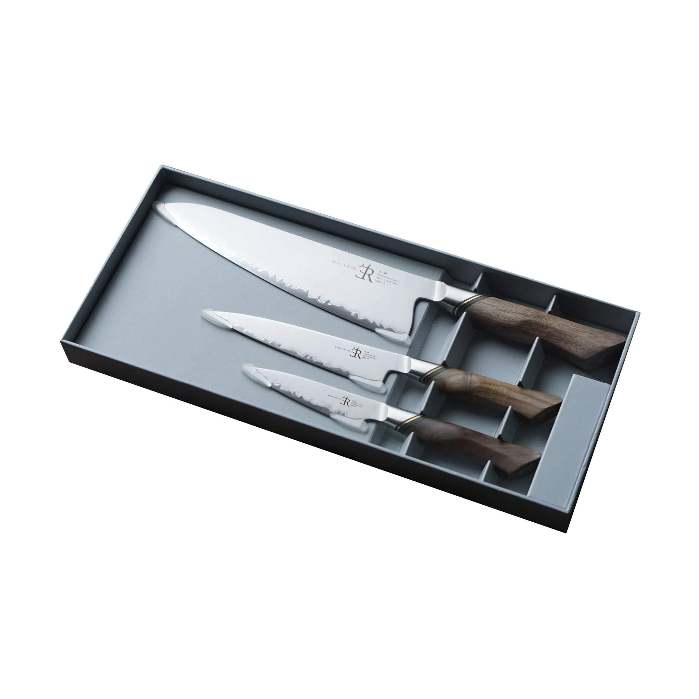 Ryda Knives Knivsæt A30 Startsæt - 3 dele i rustfrit stål/brun, 1