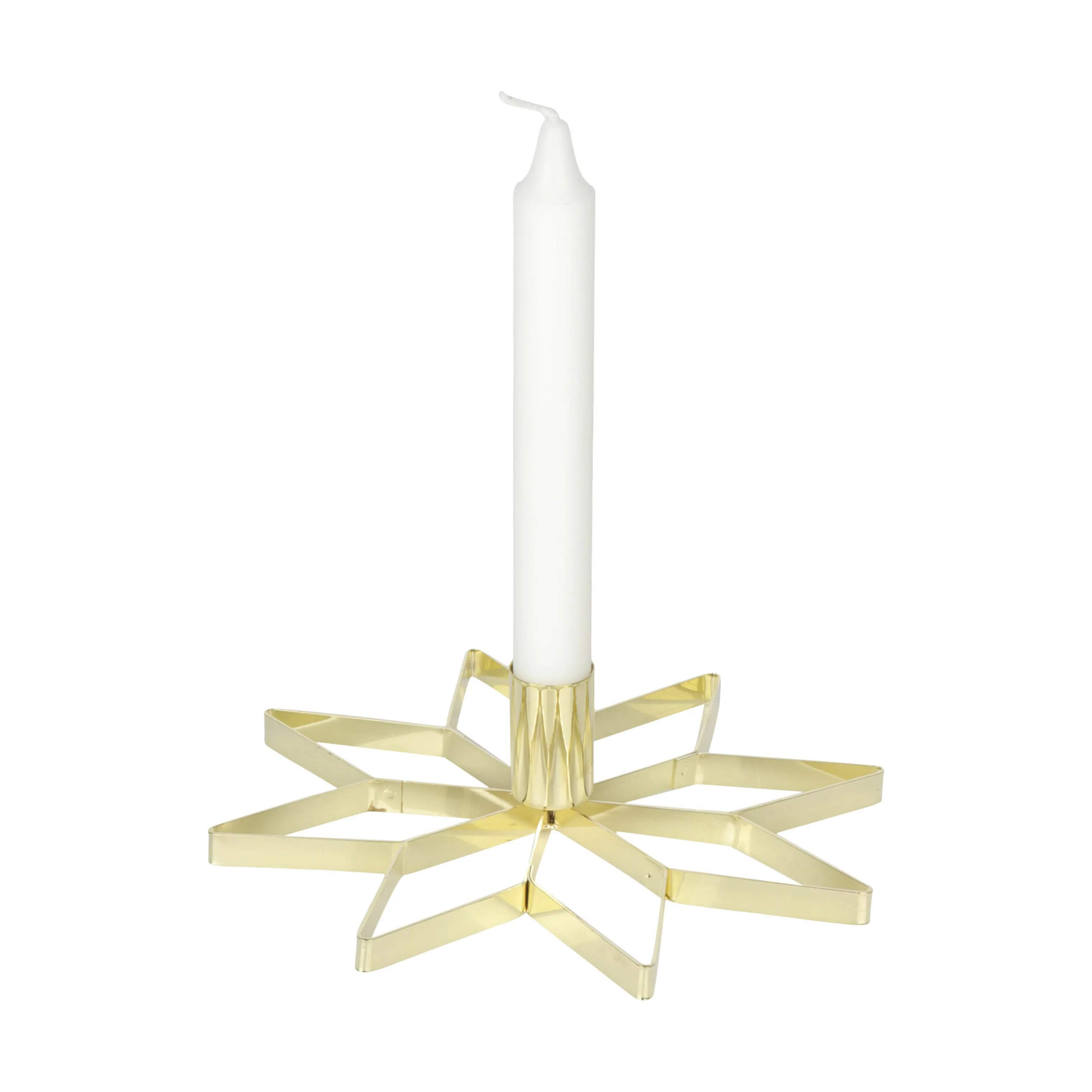 Casa Christmas Jule- og adventsstager Lysestage Stjerne i Guldfarvet, 2
