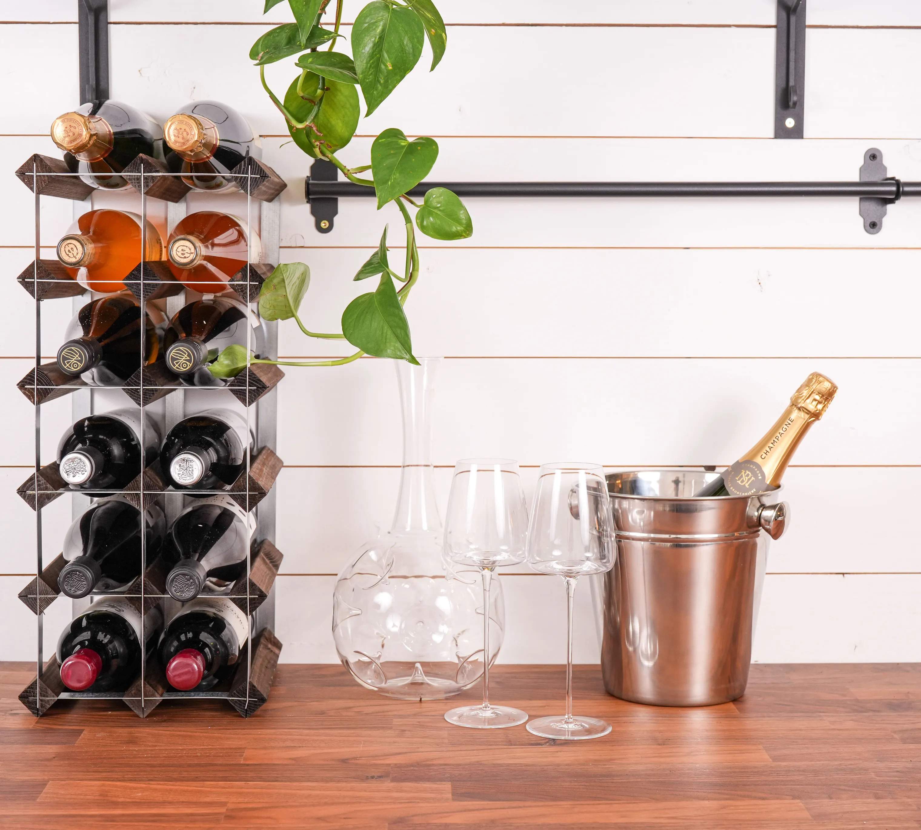 Traditional Wine Racks Vinreoler Vinreol i Mørk eg, 15 flasker, 3