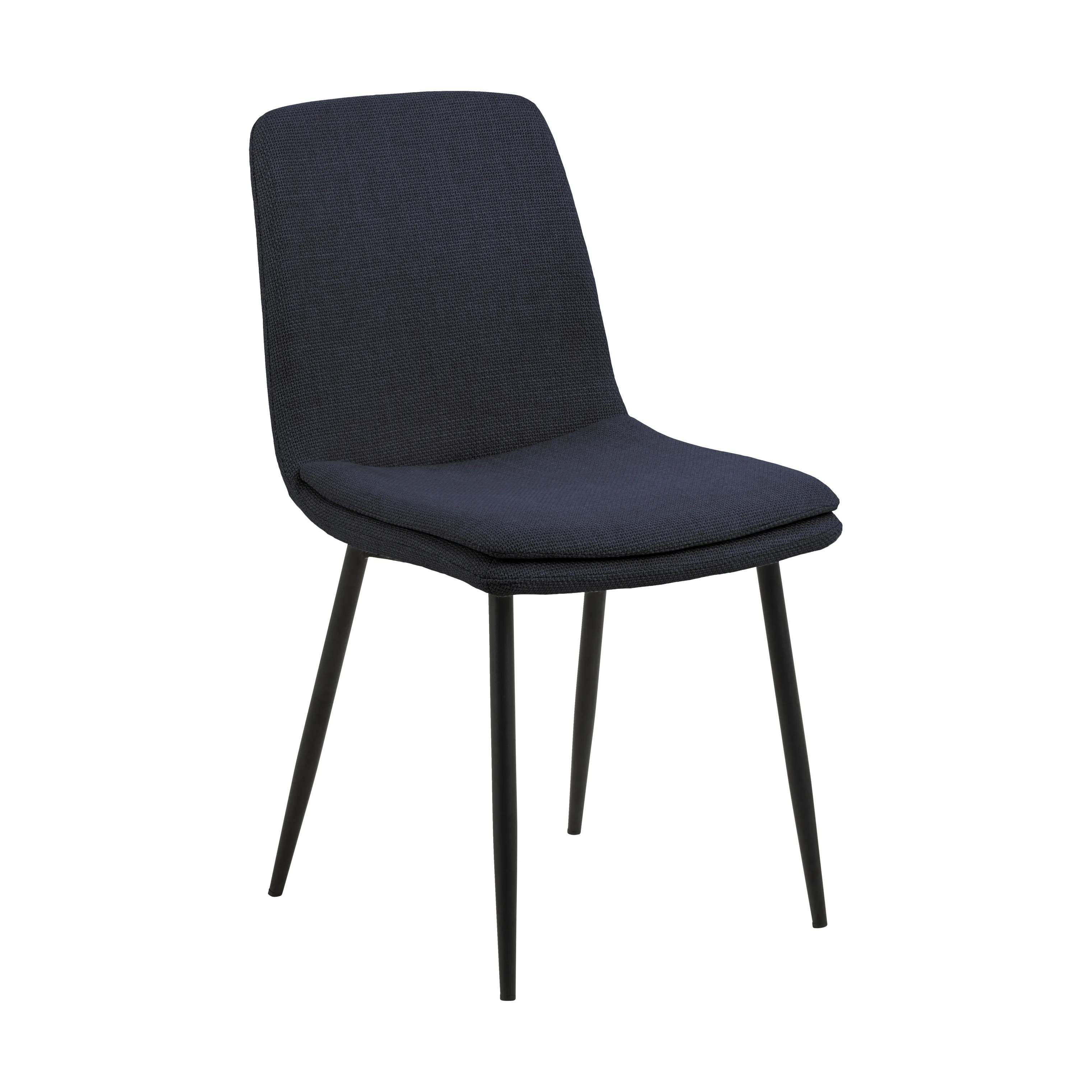 CASA Living Spisebordsstole Becca Spisebordsstol - 4 stk i Mørkeblå/mat sort, 4 stk., 2