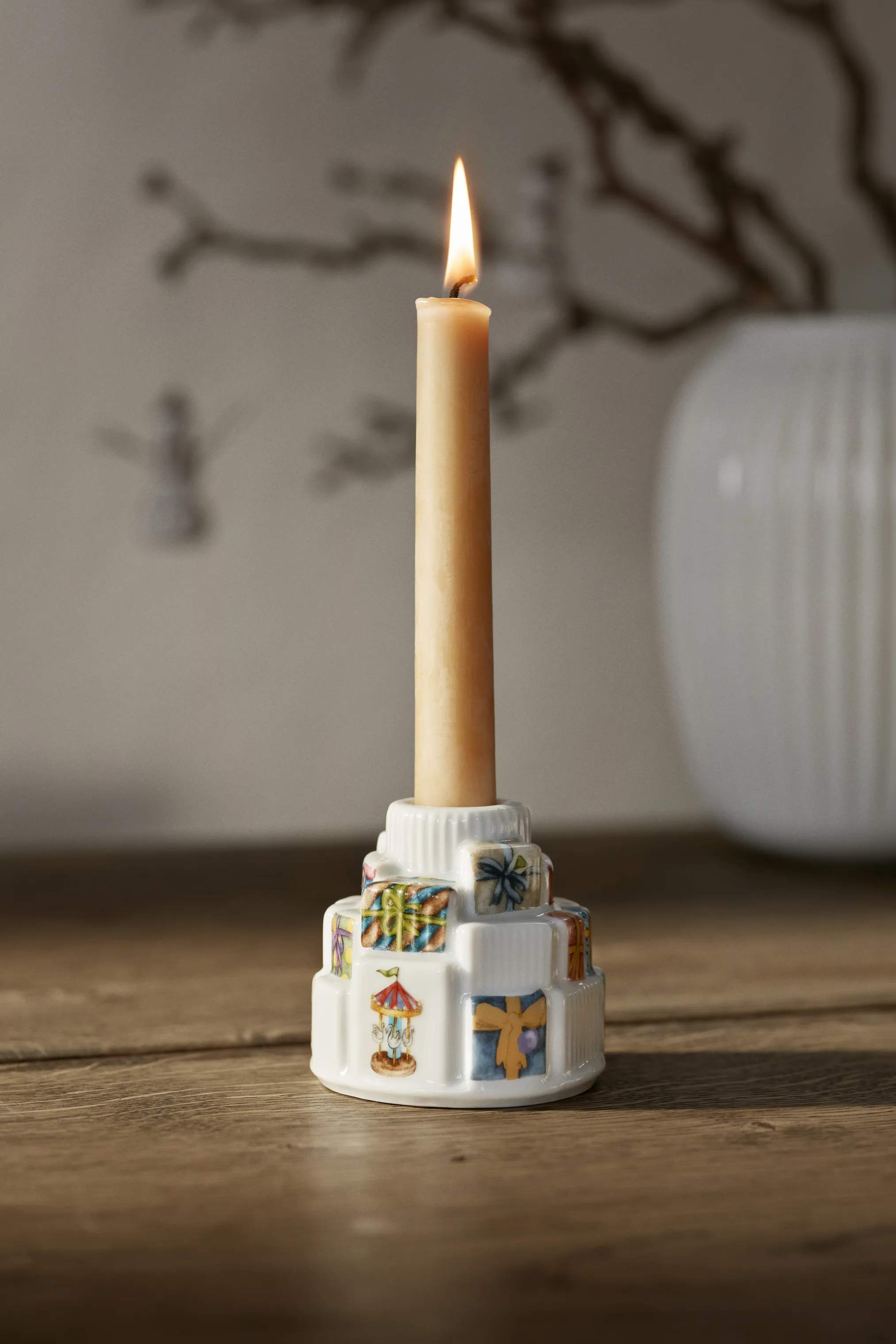 Kähler Jule- og adventsstager Hammershøi Jul Kronelysestage i Hvid m. deko, 3