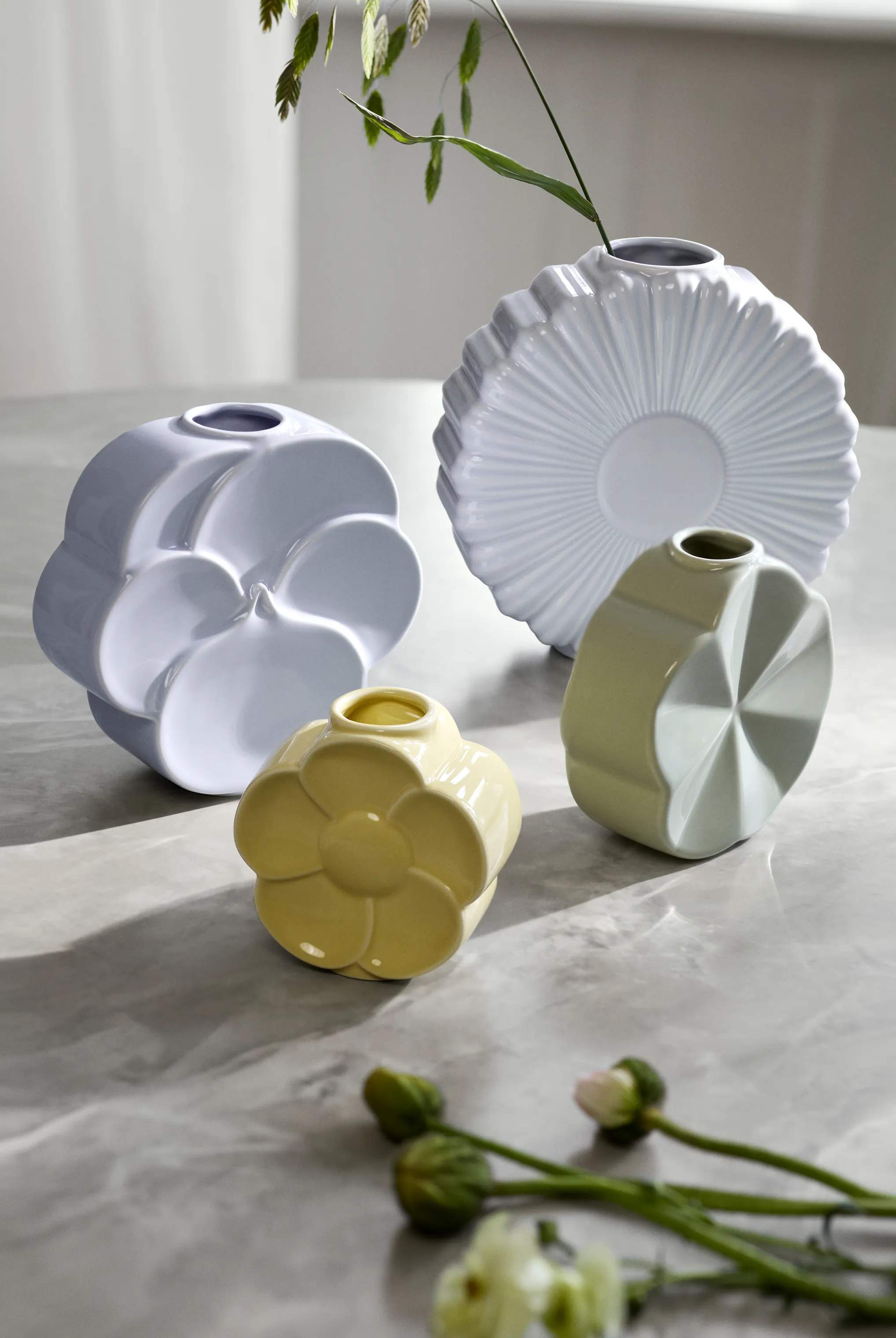 Lyngby Porcelæn Vaser Flower Vase - Stedmoderblomst i Blå, 2