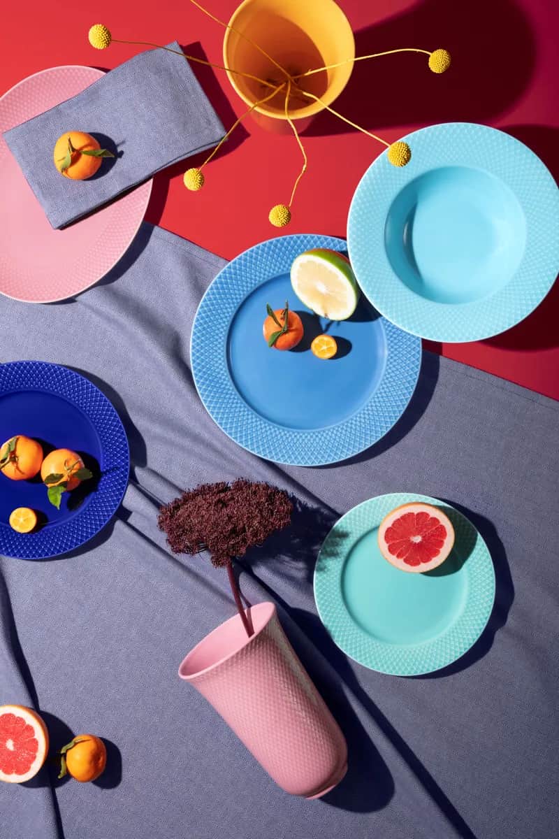 Lyngby Porcelæn Serveringsfade Rhombe Color Rhombe Colour Serveringsfad i Rosa, B21,5 x L28,5 cm, 3