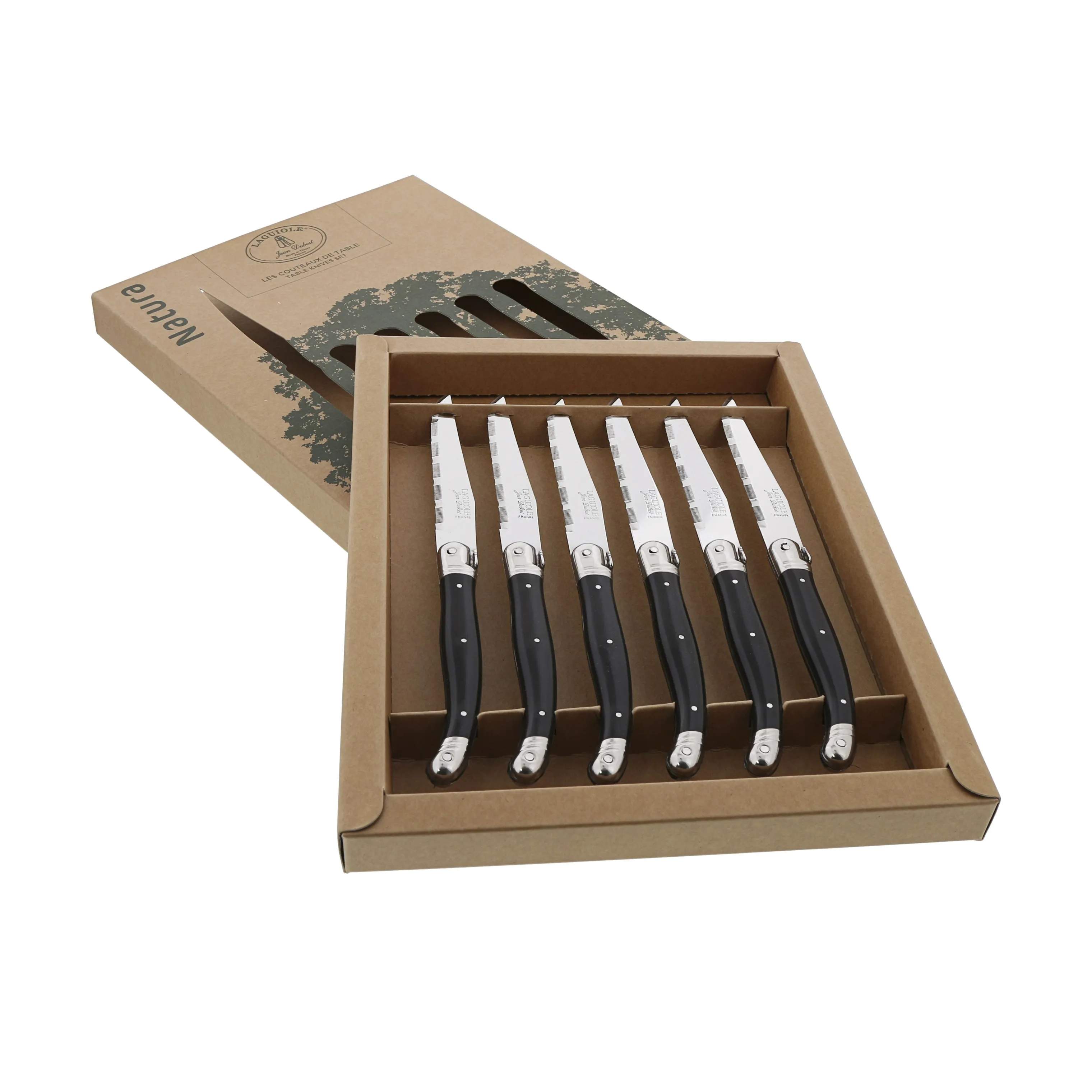 Kniv - 6 stk., black, large