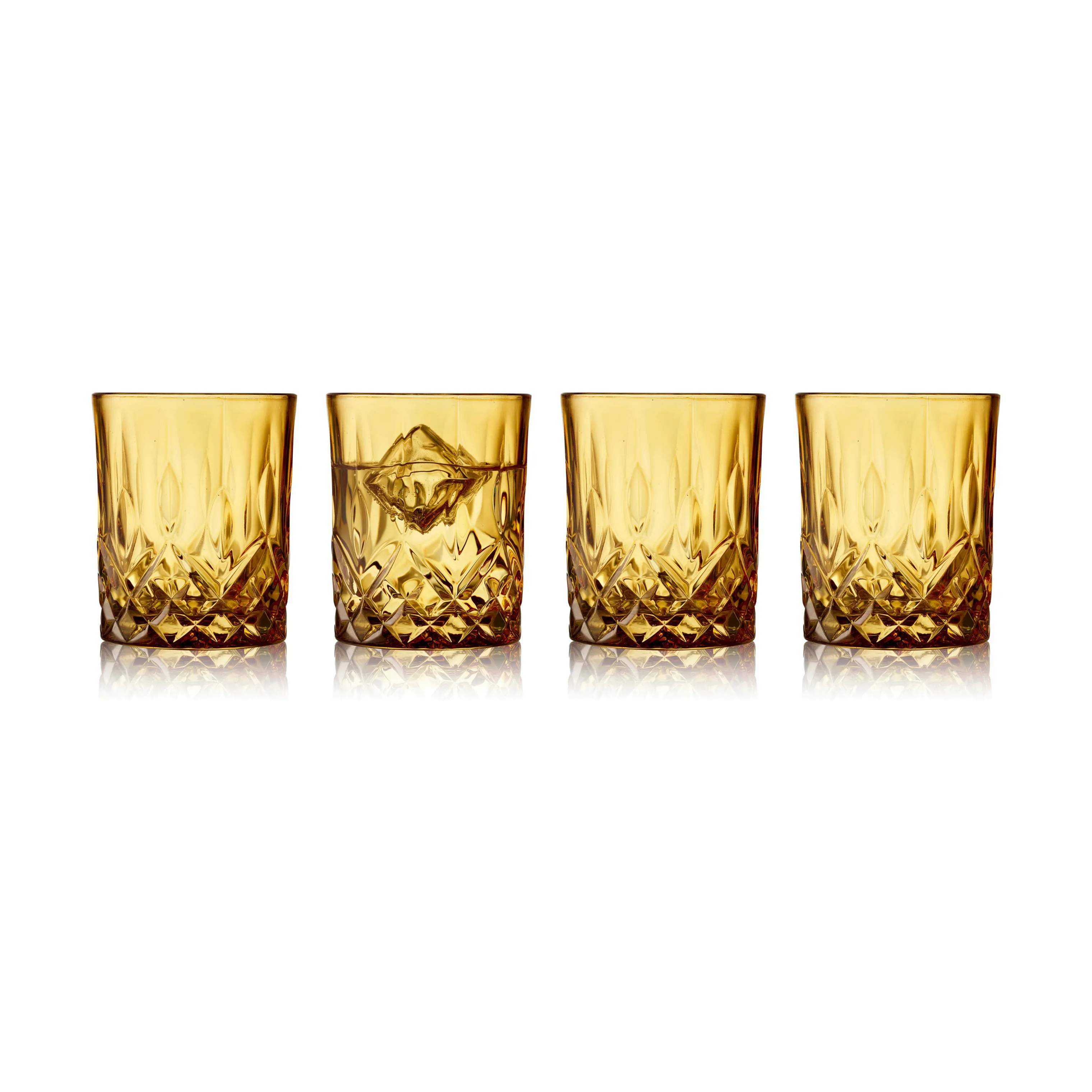 Lyngby Glas Lowball glas Sorrento Whiskyglas - 4 stk. i Amber, 1