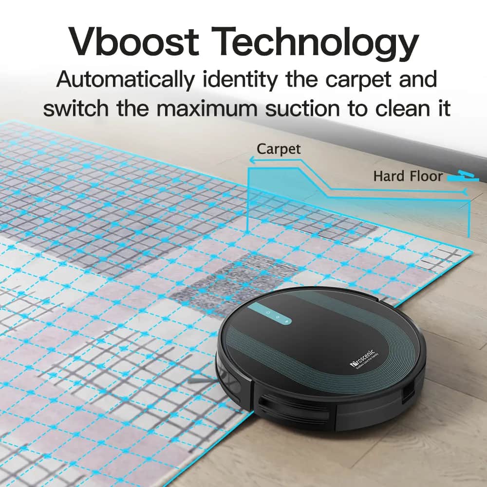 Proscenic Robotstøvsugere 2-i-1 Robot- og moppestøvsuger 850T i sort, 6