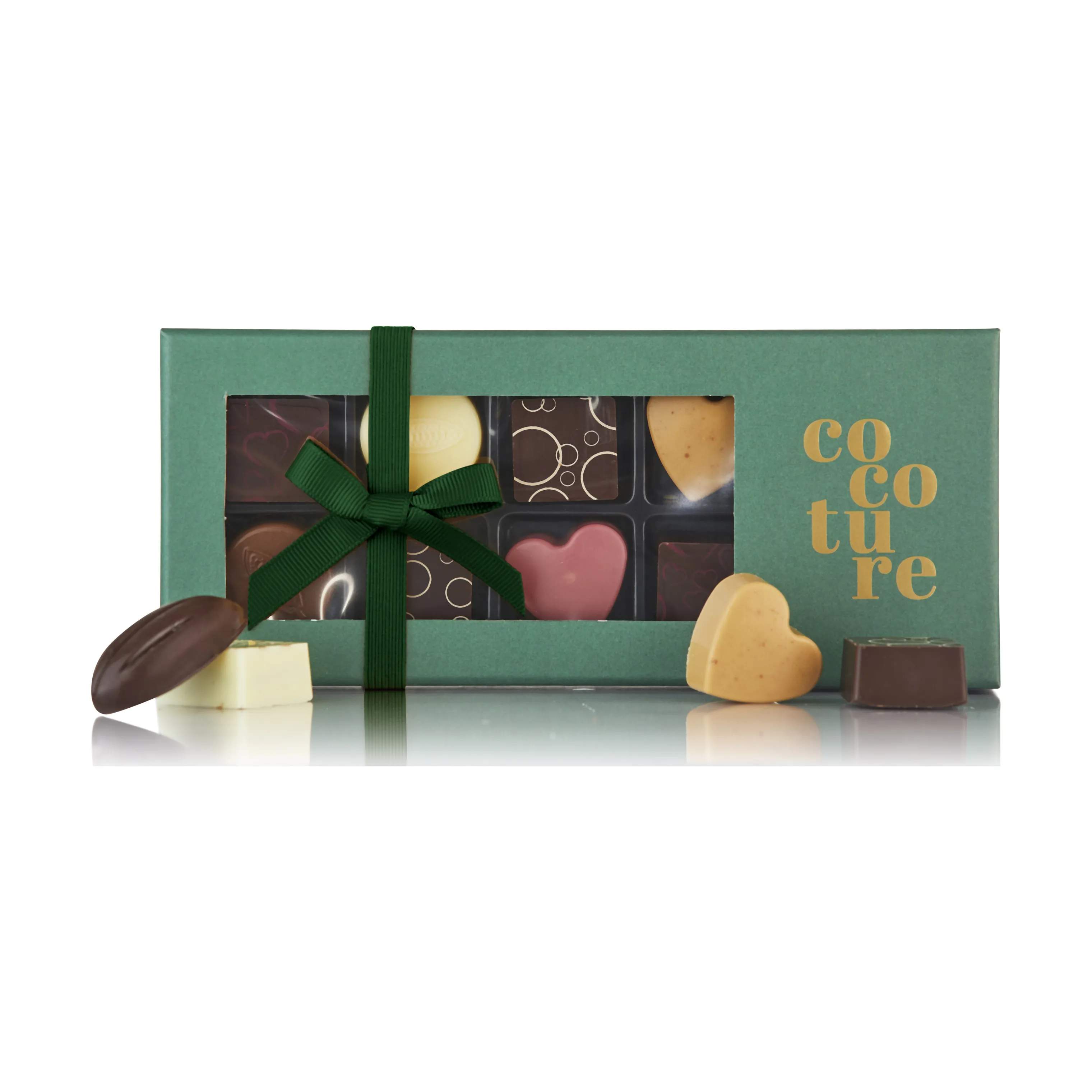 COCOTURE Søde sager Fyldte chokolader og marcipanstykker i Grøn, 1