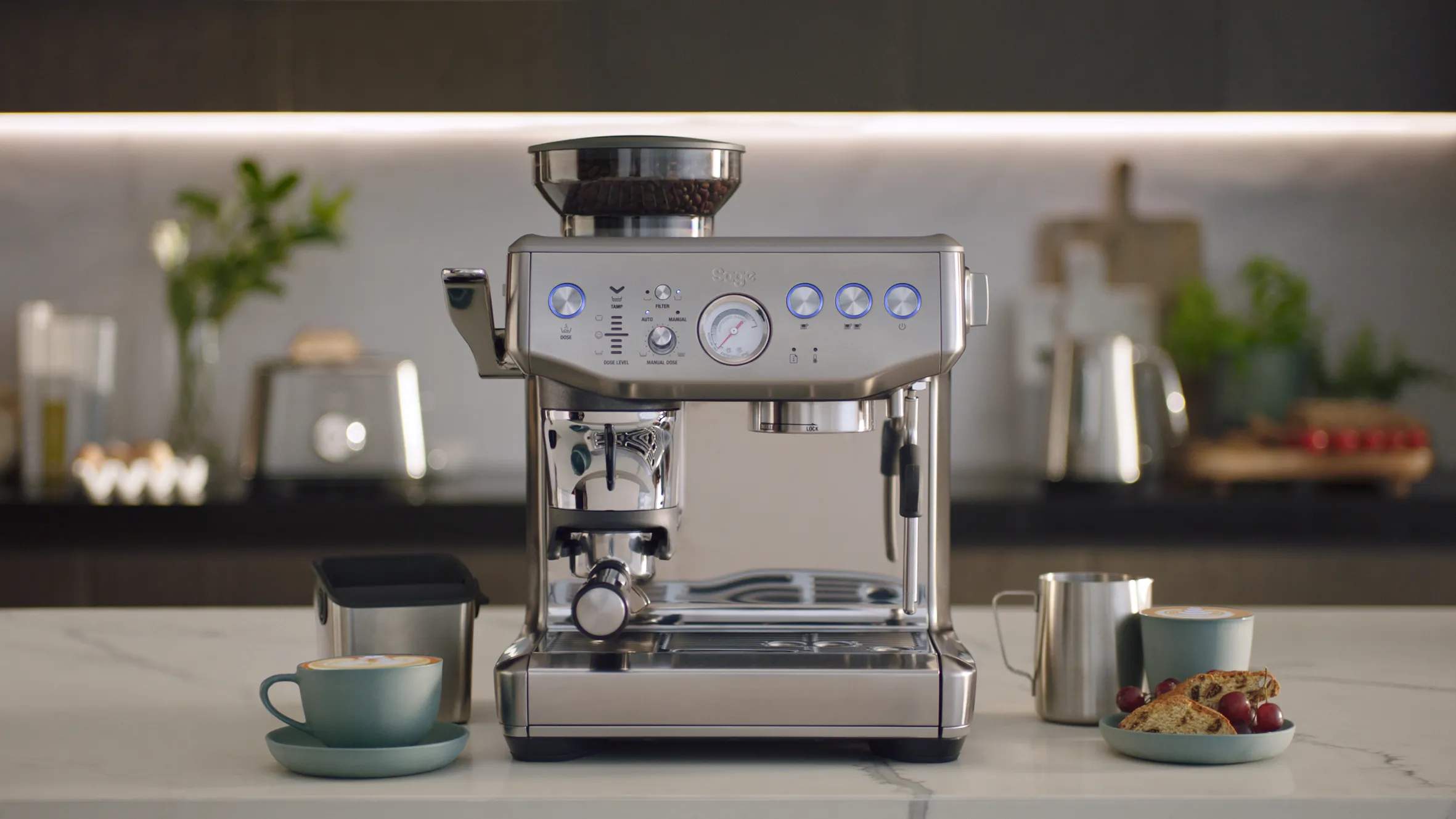 Sage Espressomaskiner The Barista Express Impress Espressomaskine i Børstet stål, 3