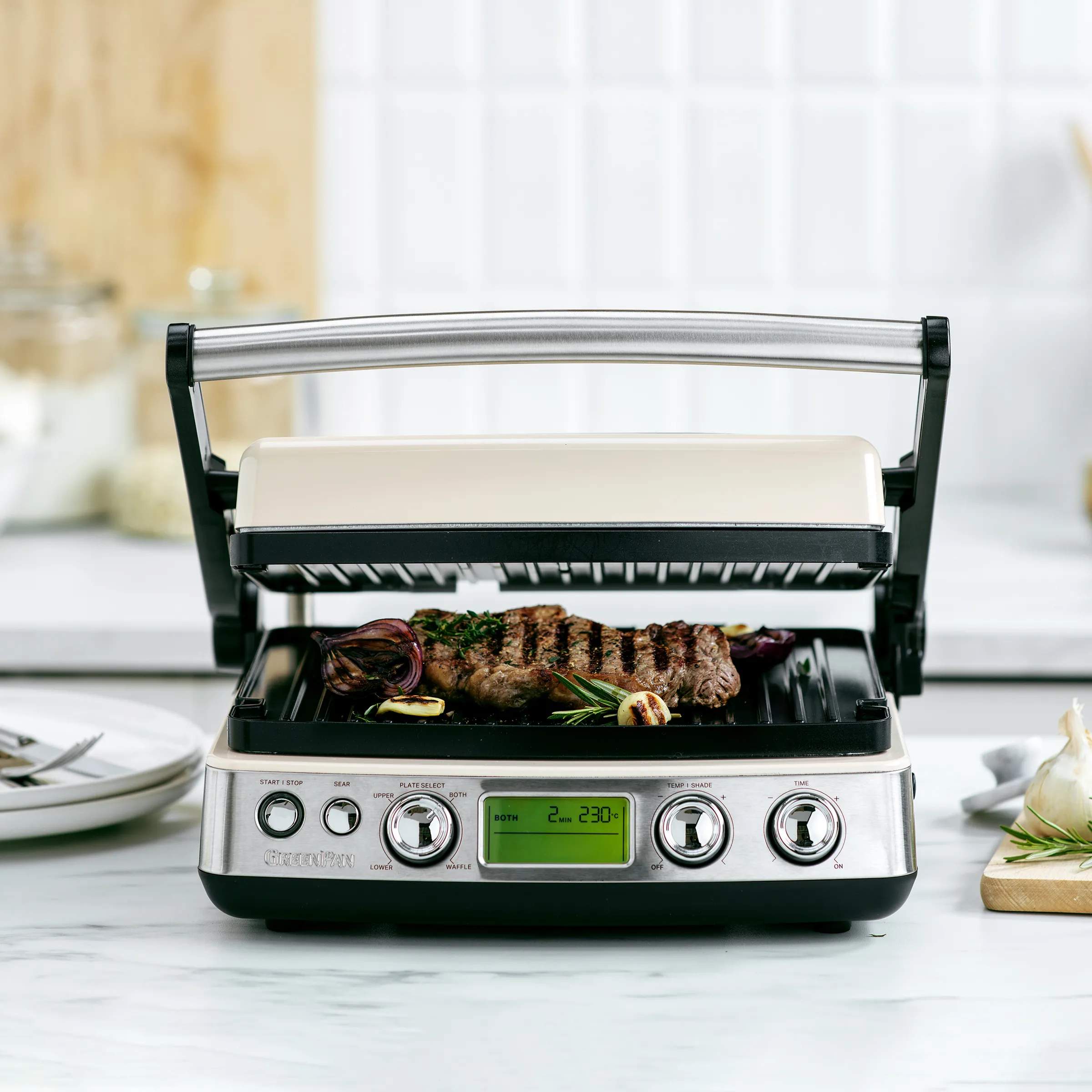 Greenpan Bordgrill Elite Kontaktgrill i Cream, 4