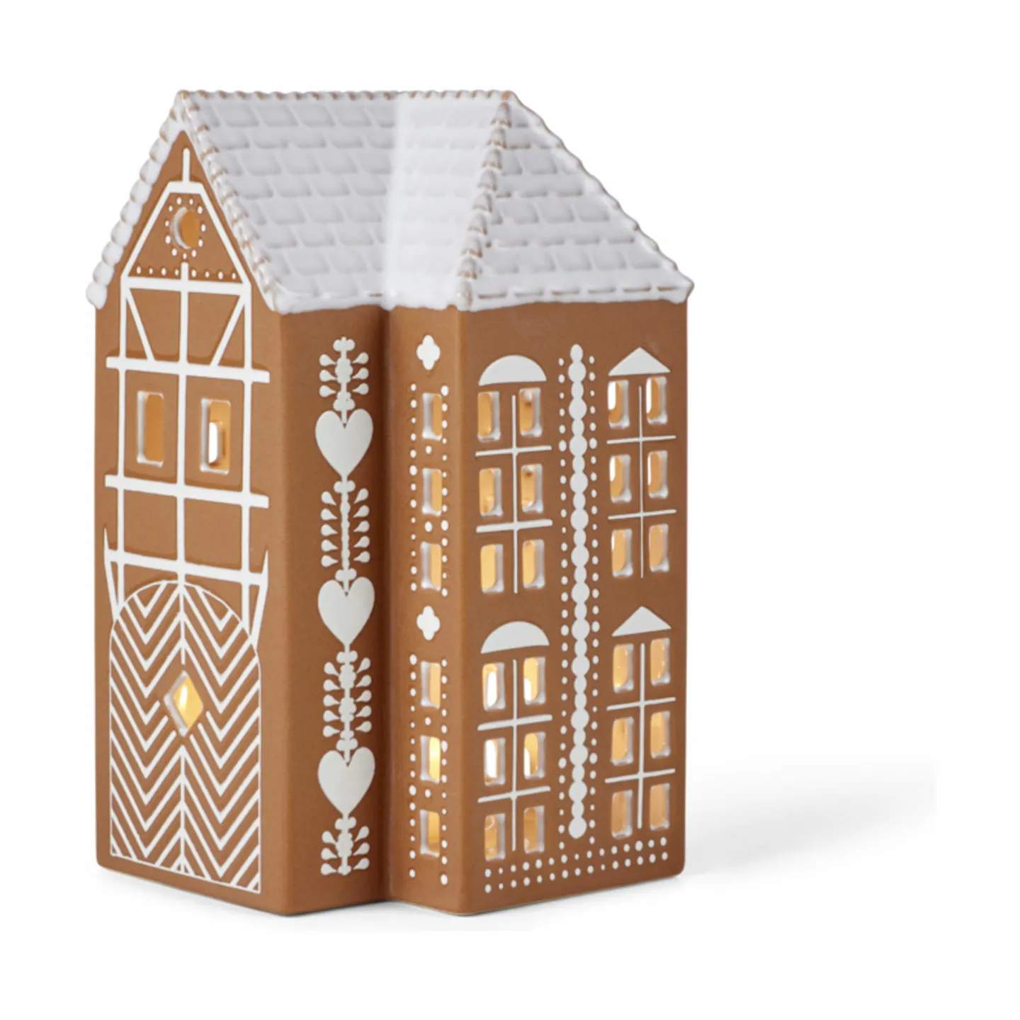 Gingerbread Lyshus - Stor, brun, large