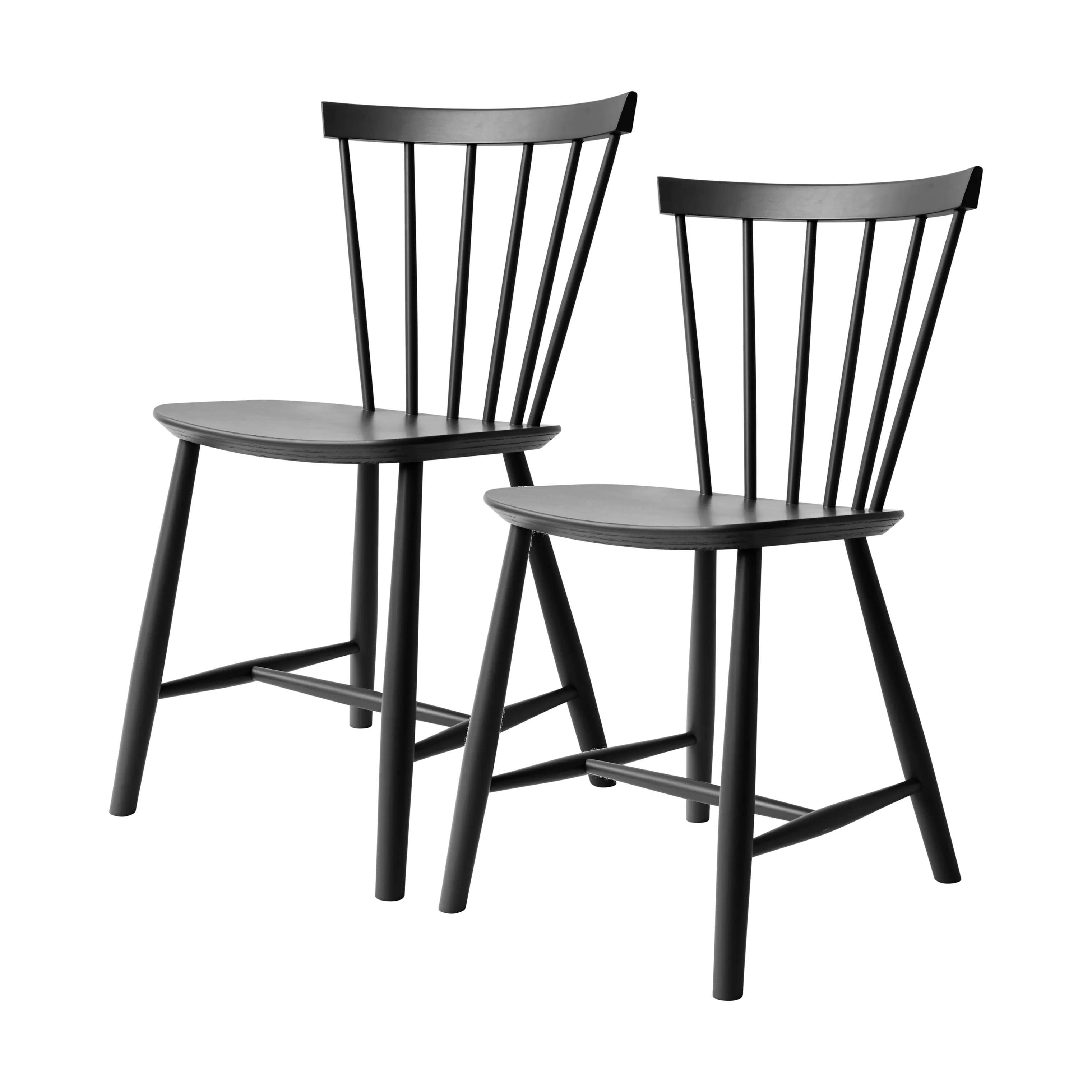 J46 Spisebordsstol - 2 stk., jet black (ral 9005), large