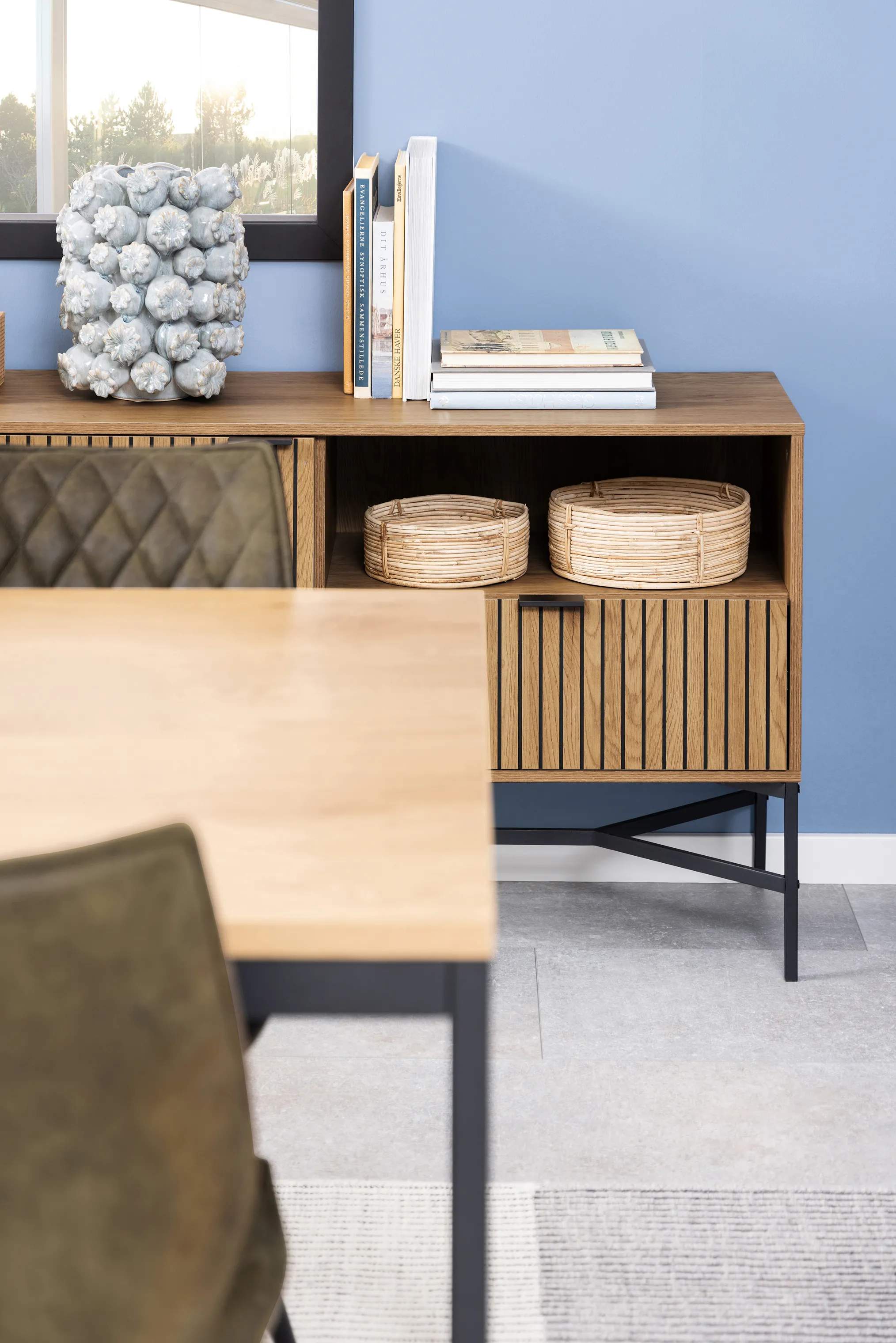 CASA Living Kommoder Jaipur Skænk i Eg/mat sort, 3